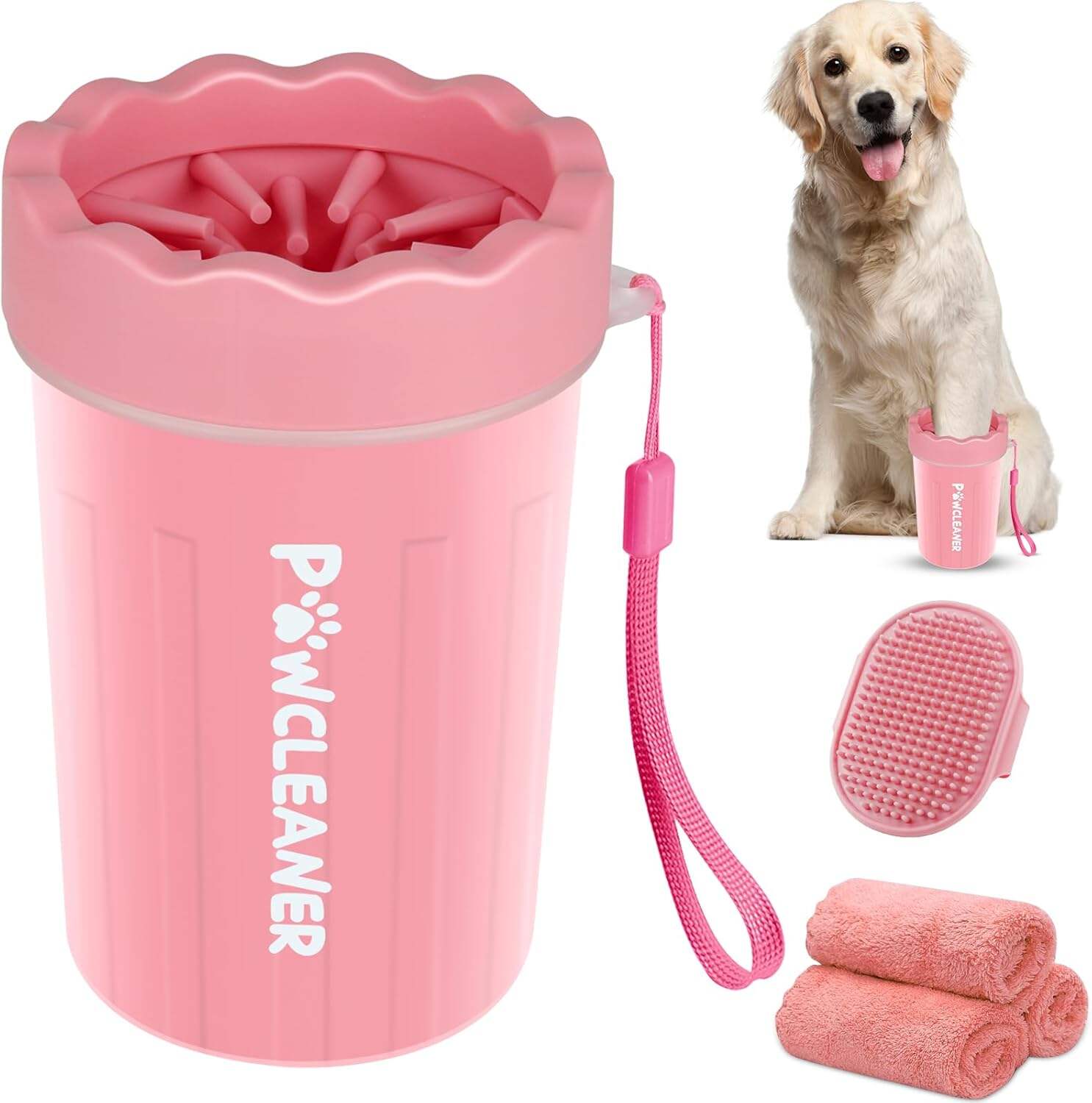 Dog Paw Cleaner, Dog Paw Washer, Paw Muddy Paw Cleaner, Pet Foot Cleaner for Small Medium Large Breed Dogs/Cats (with 3 absorbent towel)