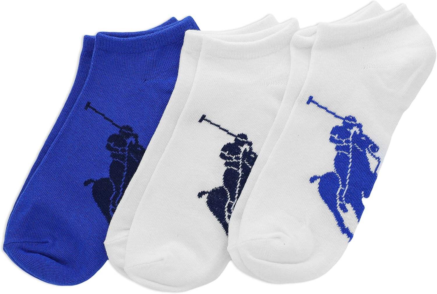 POLO RALPH LAUREN Classic Sport Big Pony Low Cut Socks - 3 Pair Pack - Soft and Lightweight Cotton Comfort