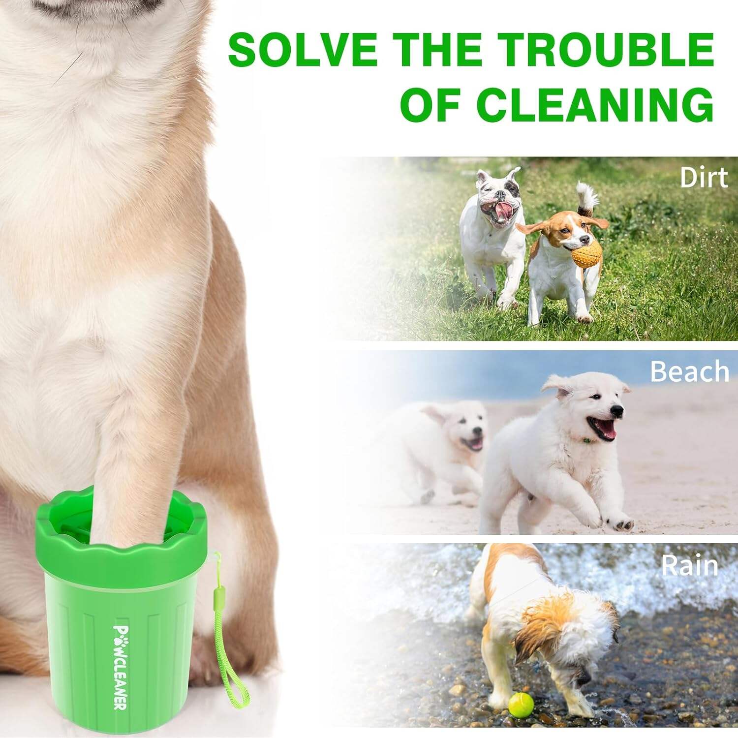 Dog Paw Cleaner, Dog Paw Washer, Paw Muddy Paw Cleaner, Pet Foot Cleaner for Small Medium Large Breed Dogs/Cats (with 3 absorbent towel)