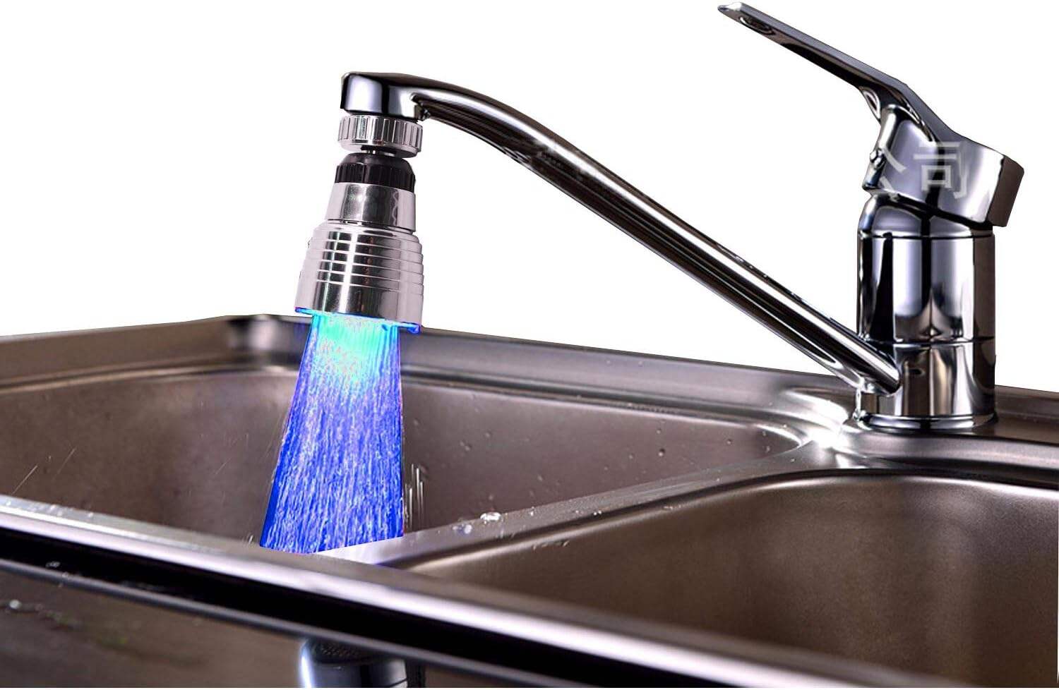 2 Pack 3-Color Temperature Sensitive Gradient LED Water Faucet Light - Color Changing Tap for Kitchen & Bathroom