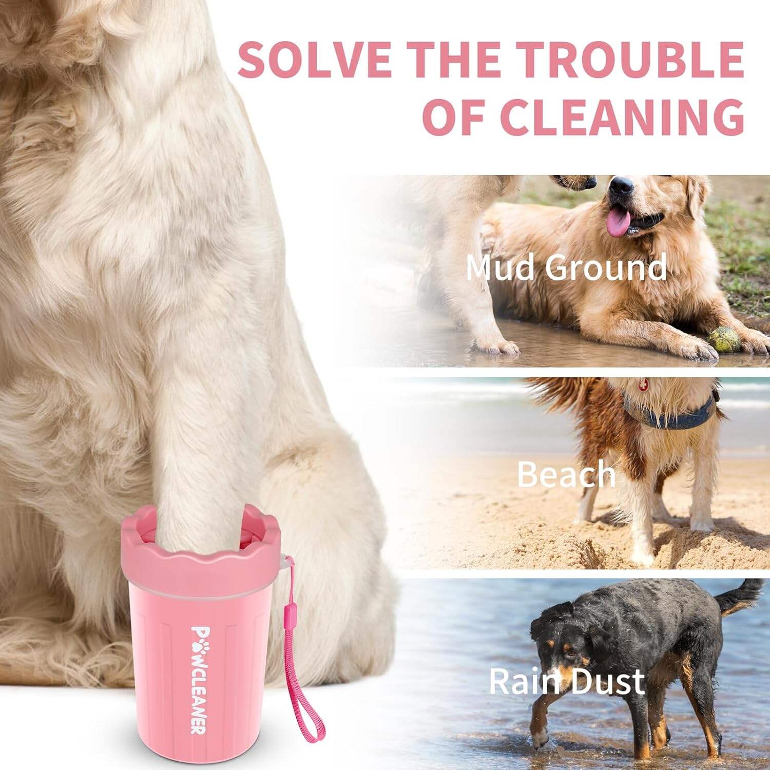 Dog Paw Cleaner, Dog Paw Washer, Paw Muddy Paw Cleaner, Pet Foot Cleaner for Small Medium Large Breed Dogs/Cats (with 3 absorbent towel)