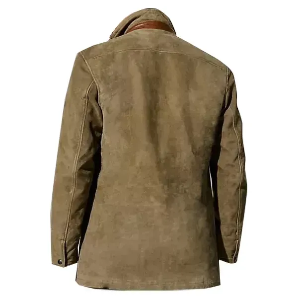 Ralph Lauren Men's vintage jacket with double-layer fur collar and suede coat