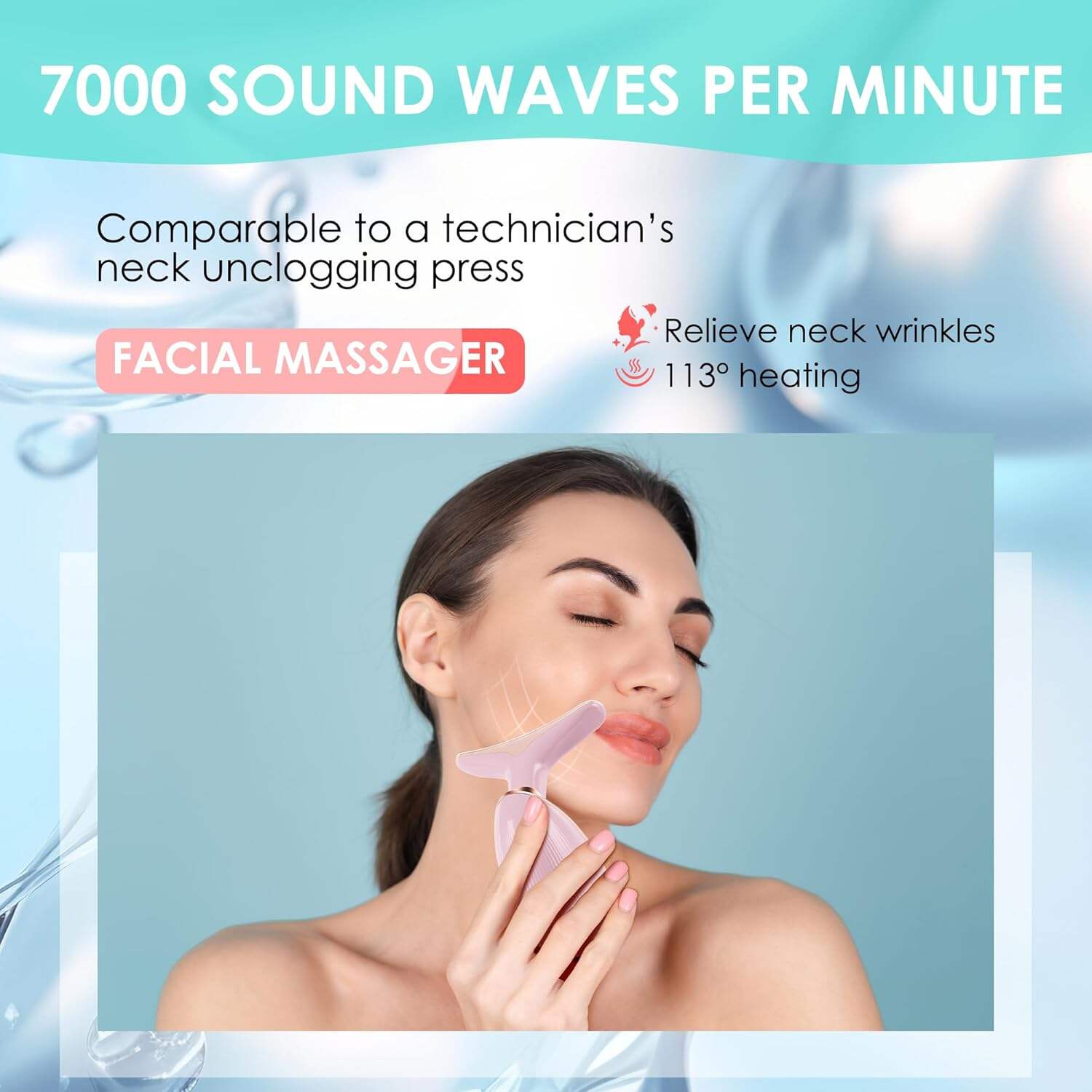 Facial Massager Red-Light-Therapy-for-Face and Neck, Face 𝖲 culpting Wand with 7 Color