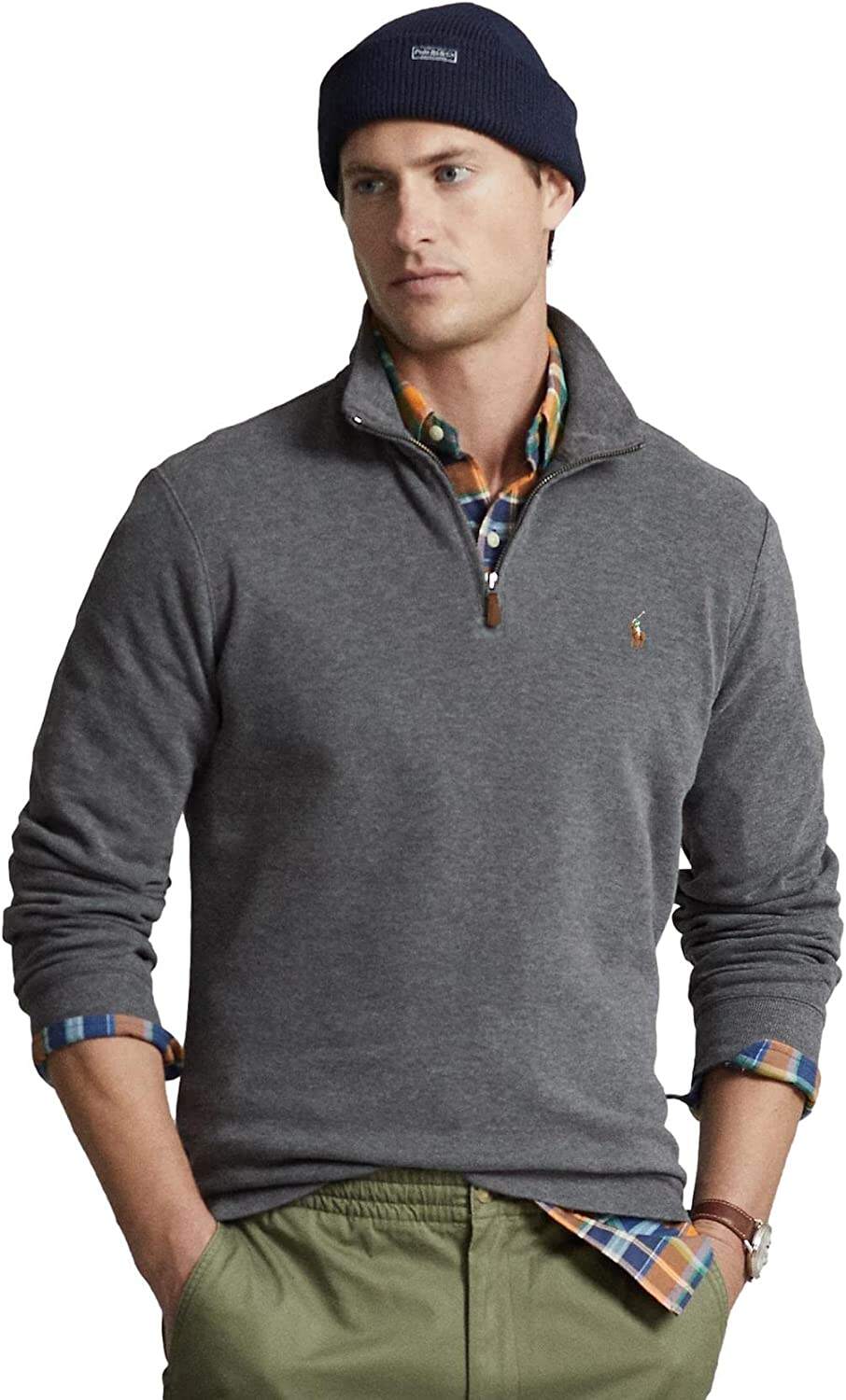 POLO RALPH LAUREN Men's Classic Estate-Rib Quarter-Zip Pullover Sweater