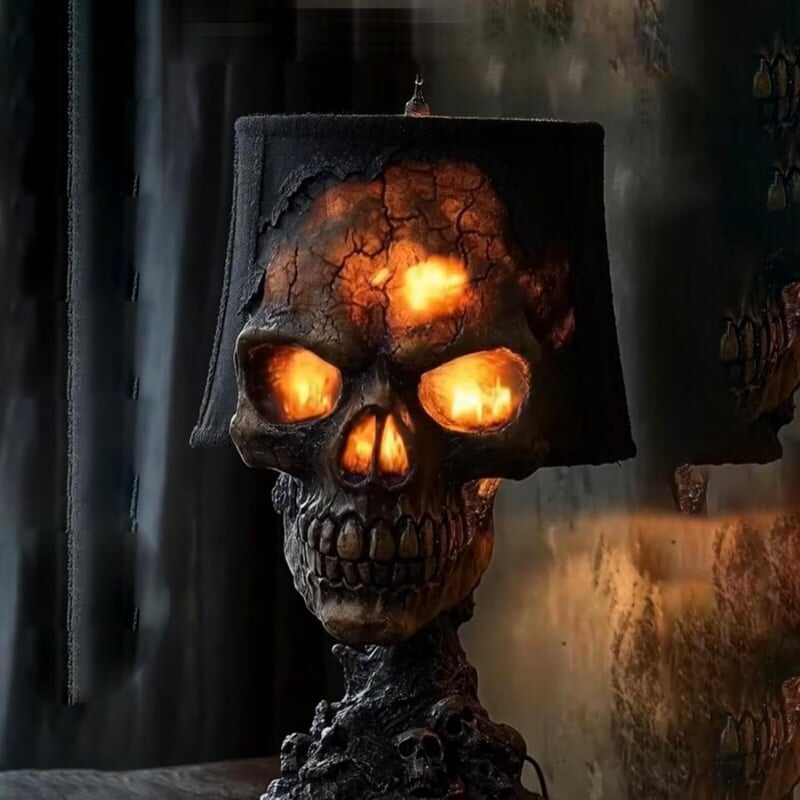 🎃Halloween Pre-sale 49% Off ☠️Gothic Lava Stone Skull Lamp