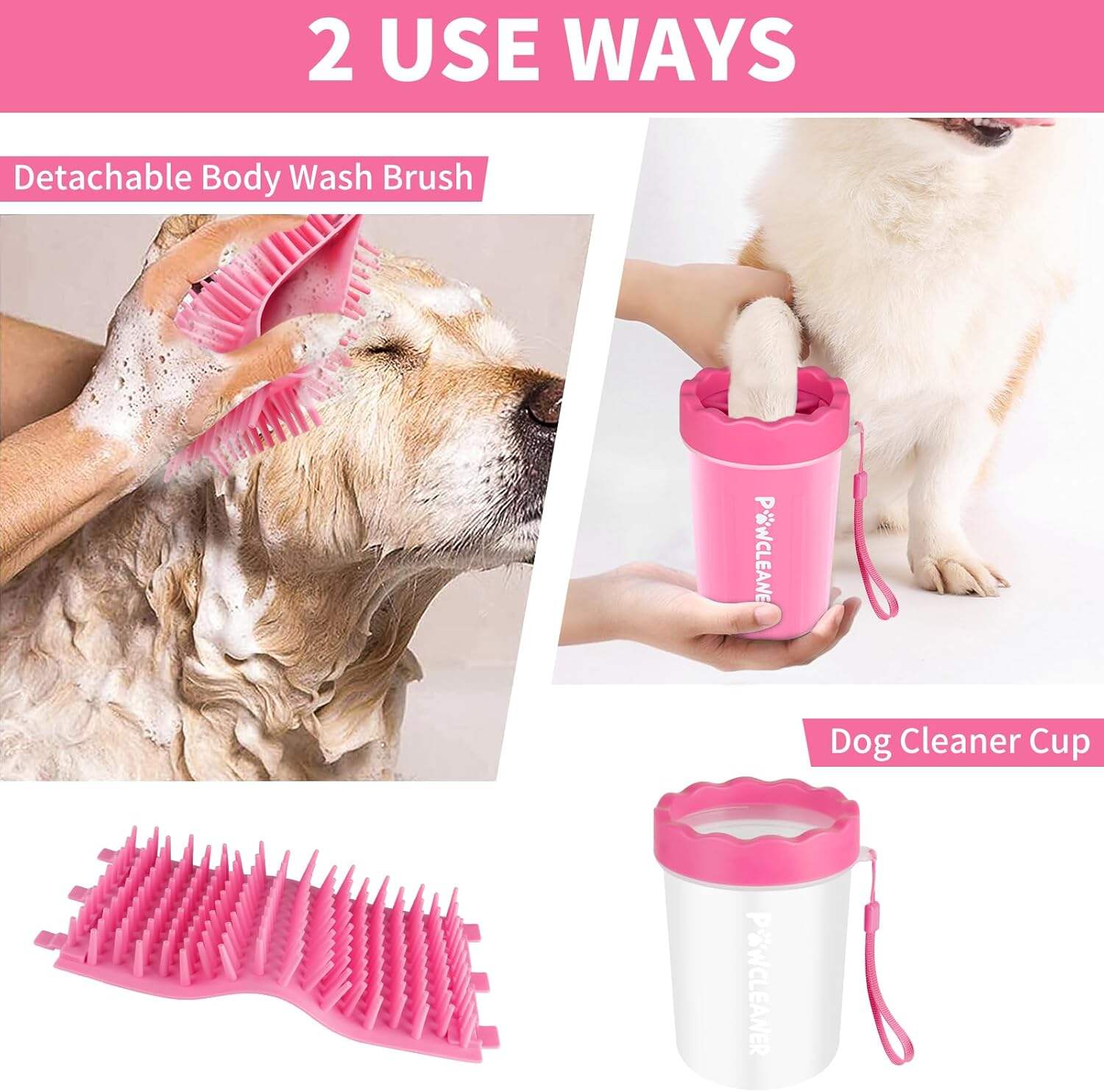 Dog Paw Cleaner, Dog Paw Washer, Paw Muddy Paw Cleaner, Pet Foot Cleaner for Small Medium Large Breed Dogs/Cats (with 3 absorbent towel)