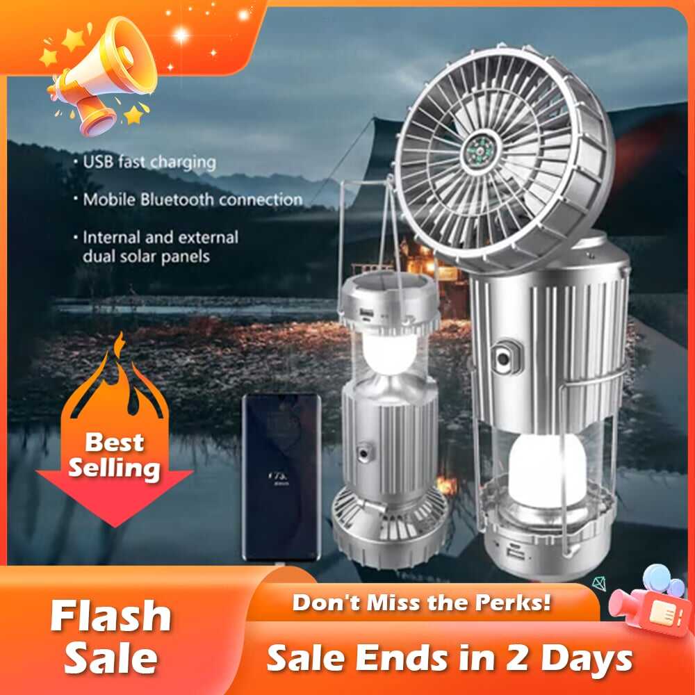 🔥5-In-1 Portable LED Camping Lantern With Fan