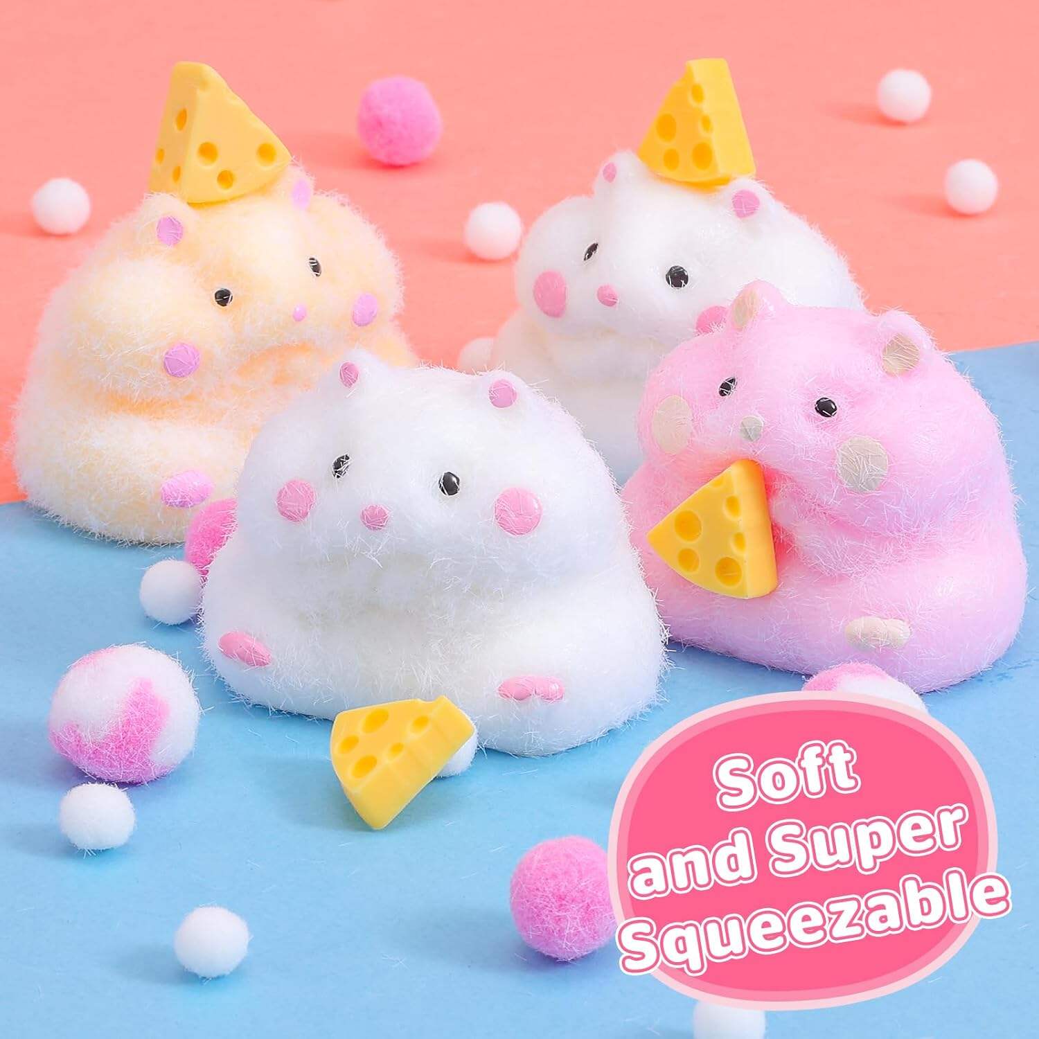 Big Taba Squishy Toys-3.15in, Handmade Ultra Soft Chick Taba Squishy Kit, Cute Fidget Toys Silicone Squeeze Toys for Kids & Adults Stress Relief