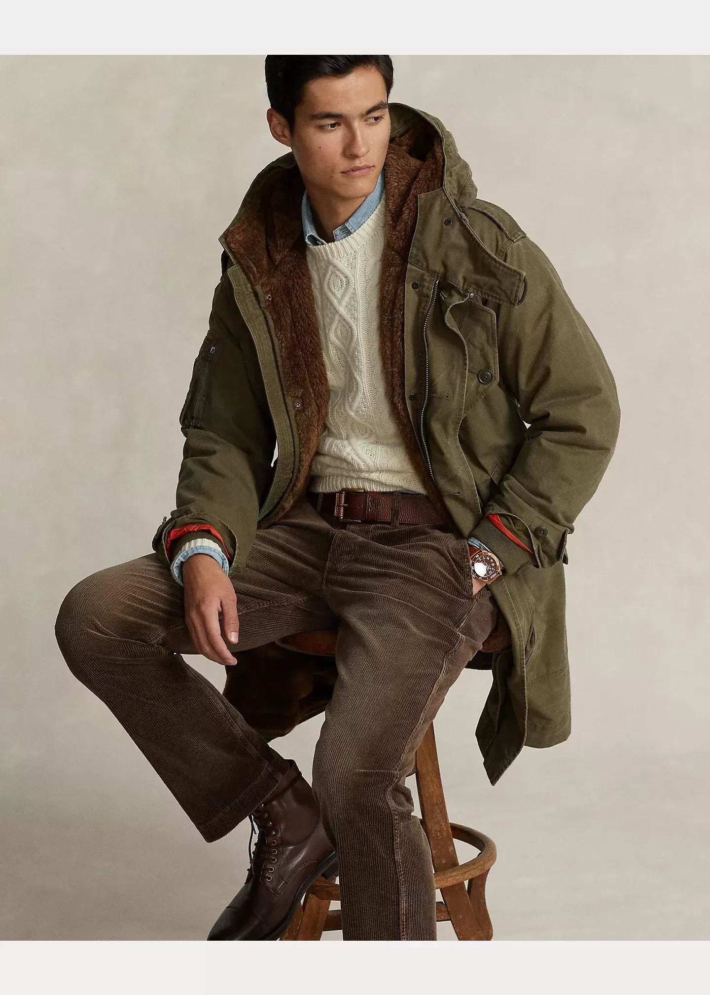 Polo Ralph Lauren Wool-Cashmere Fisherman��s Sweater