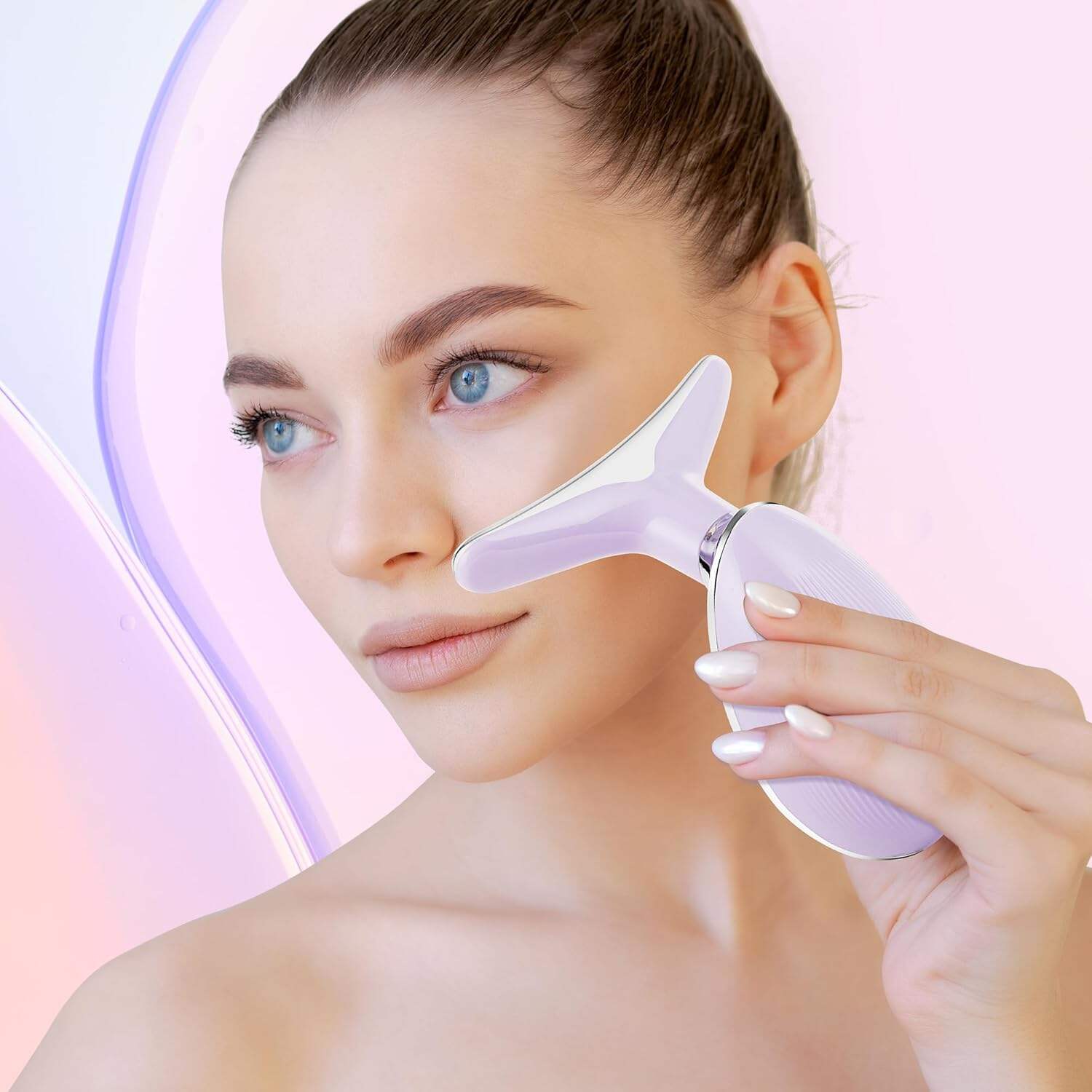 Facial Massager Red-Light-Therapy-for-Face and Neck, Face 𝖲 culpting Wand with 7 Color
