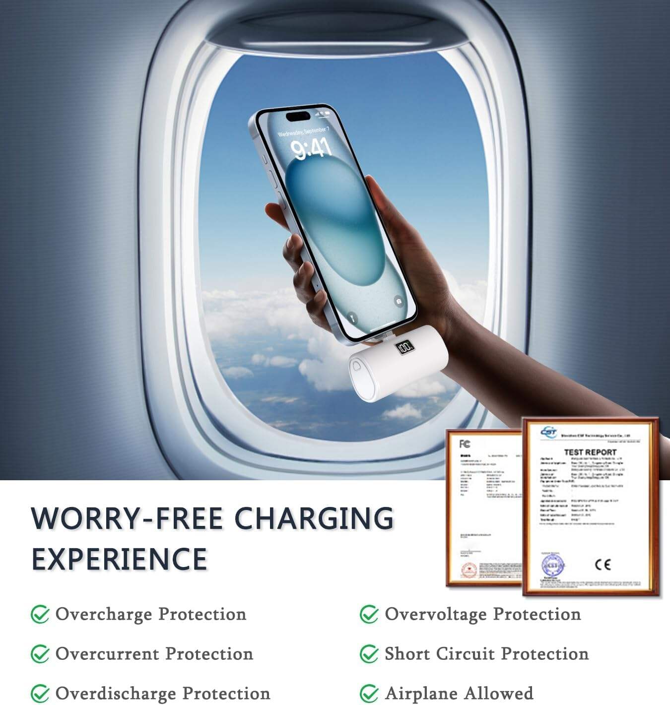 Portable Charger, 6000mAh for iPhone 15 16 Power Bank, USB-C Portable Phone Charger with Fast Charging (20W), Mini Battery Pack for iPhone 15 Pro/15 Plus/15 Promax/Samsung/Huawei Andriod - White