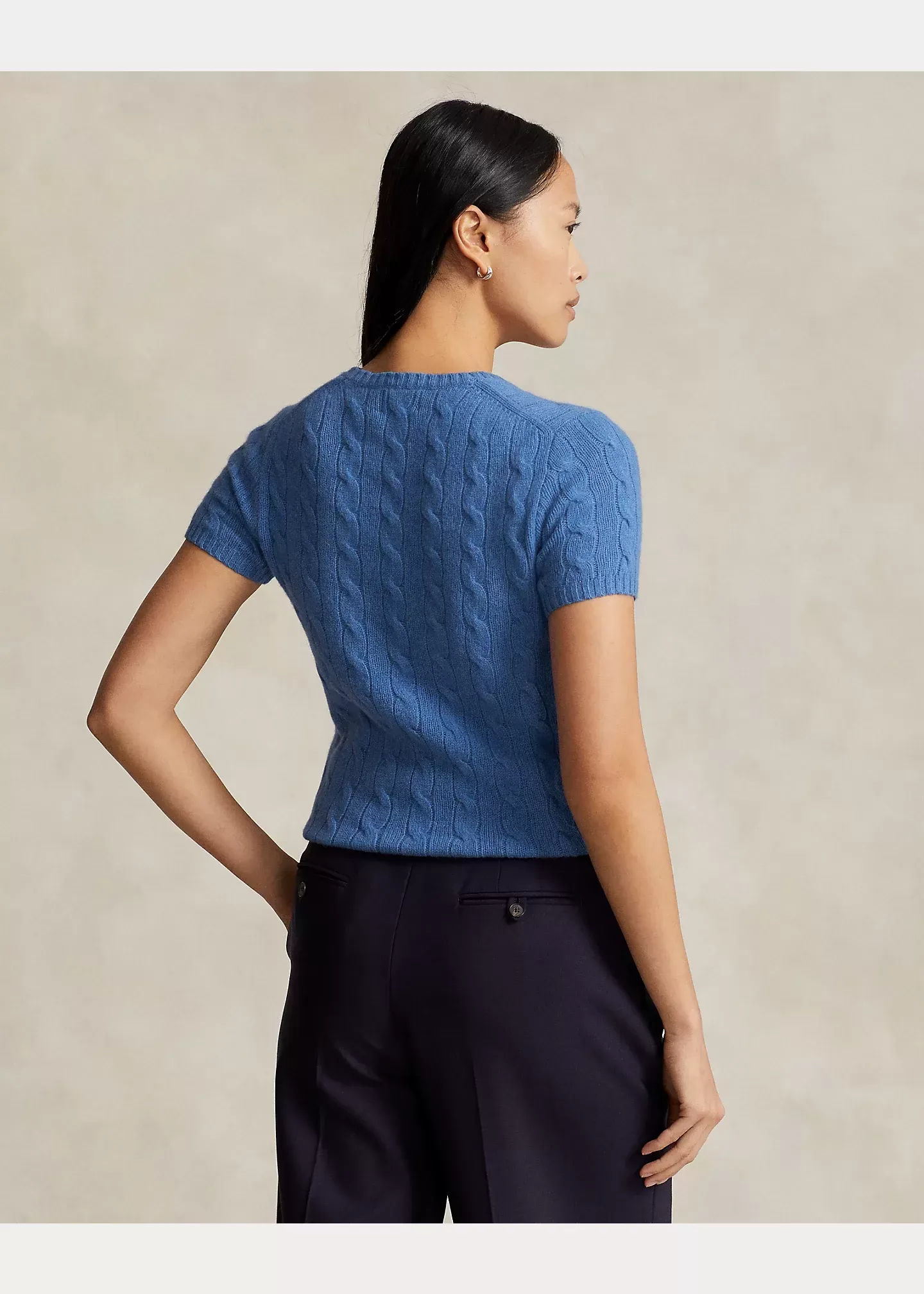 Polo Ralph Lauren Cable Wool-Cashmere Short-Sleeve Jumper