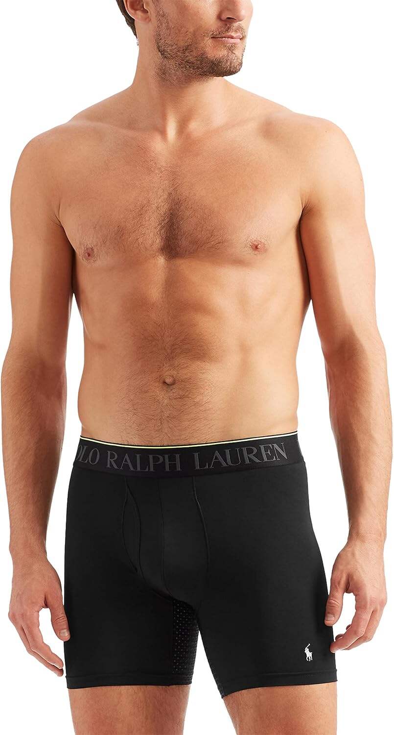 Polo Ralph Lauren Men's 4D Flex Max Flex Boxer Brief with Rib Side Panel