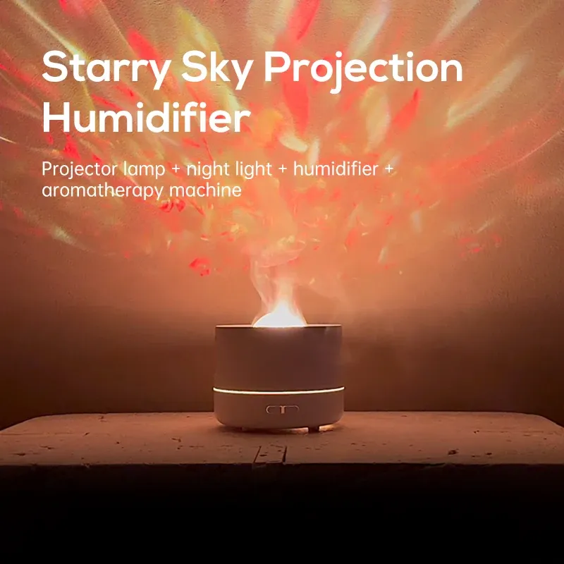2025 New Starry Sky Projector Lamp Aromatherapy Machine Gift Desktop USB Plug-in Colorful Atmosphere Light Humidifier