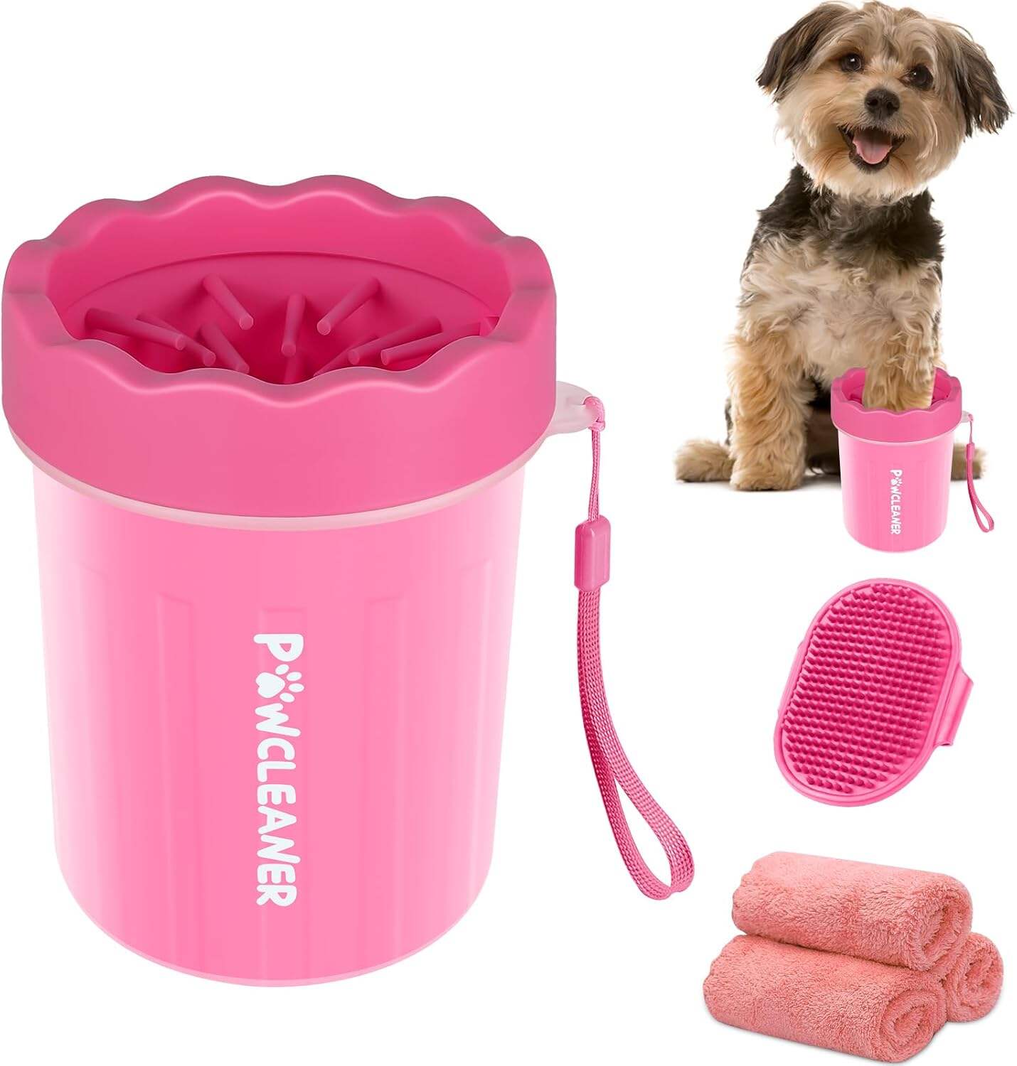 Dog Paw Cleaner, Dog Paw Washer, Paw Muddy Paw Cleaner, Pet Foot Cleaner for Small Medium Large Breed Dogs/Cats (with 3 absorbent towel)