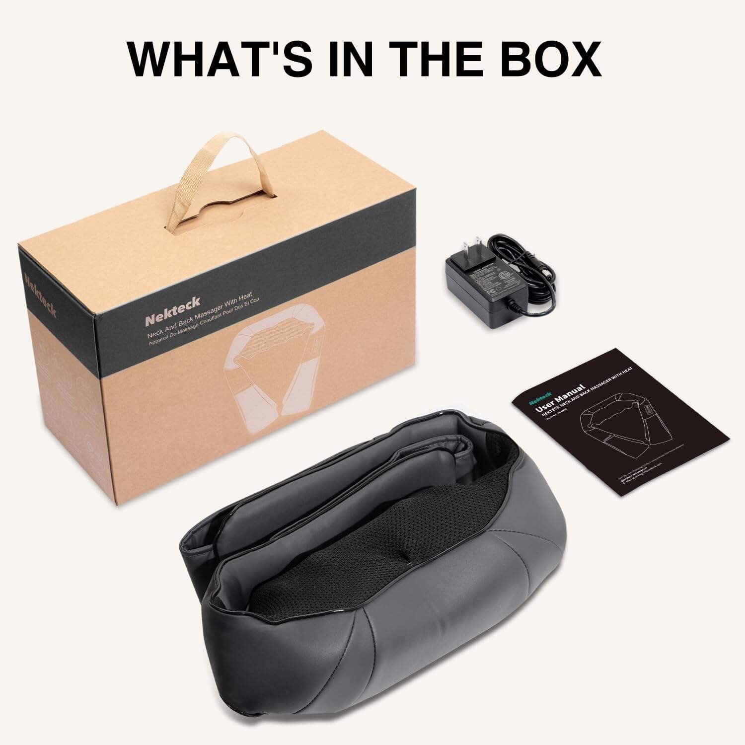 Shiatsu Neck and Back Massager with Soothing Heat, Electric Deep Tissue 3D Kneading Massage for Shoulder, Leg, Body Muscle Pain Relief, Home, Office, and Car