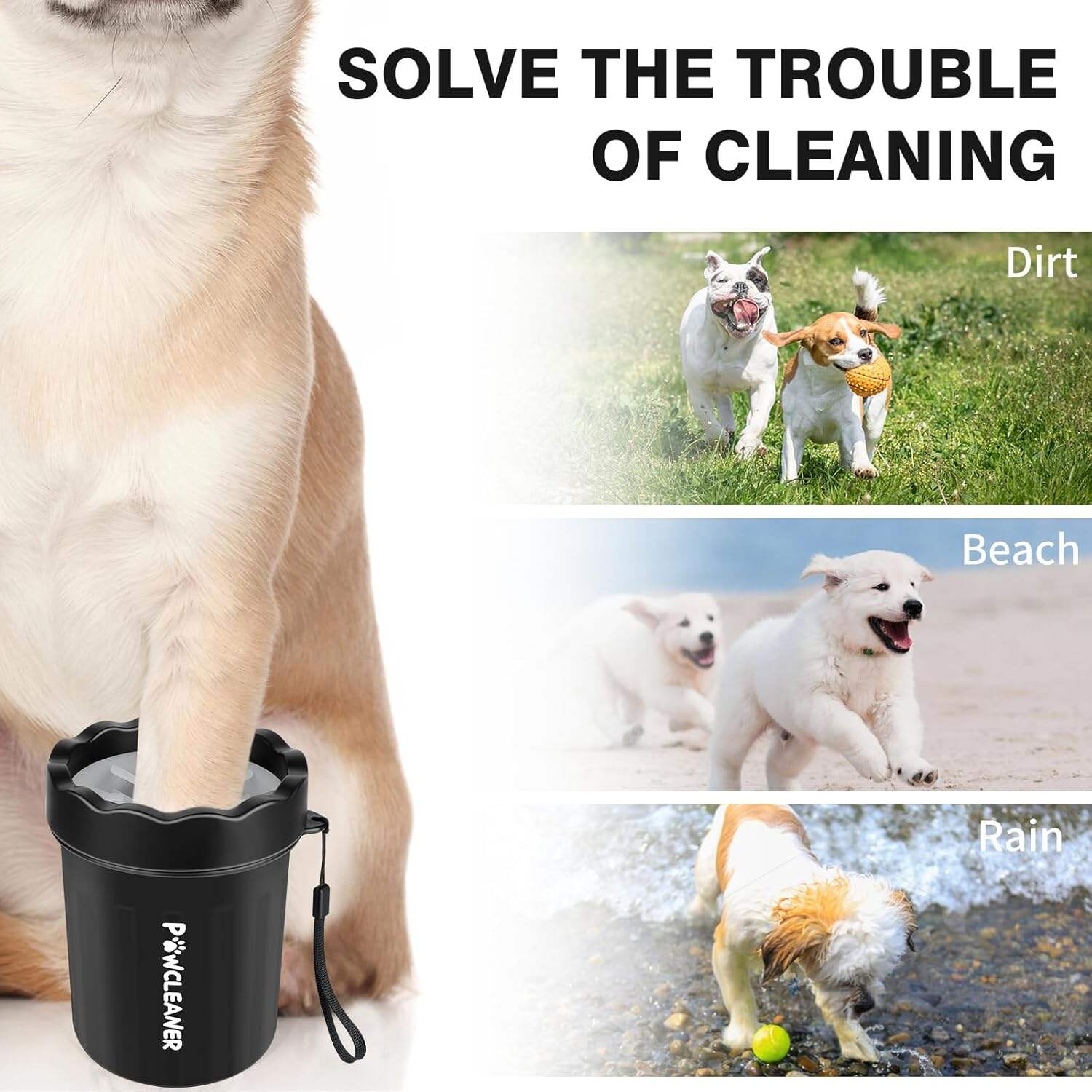 Dog Paw Cleaner, Dog Paw Washer, Paw Muddy Paw Cleaner, Pet Foot Cleaner for Small Medium Large Breed Dogs/Cats (with 3 absorbent towel)