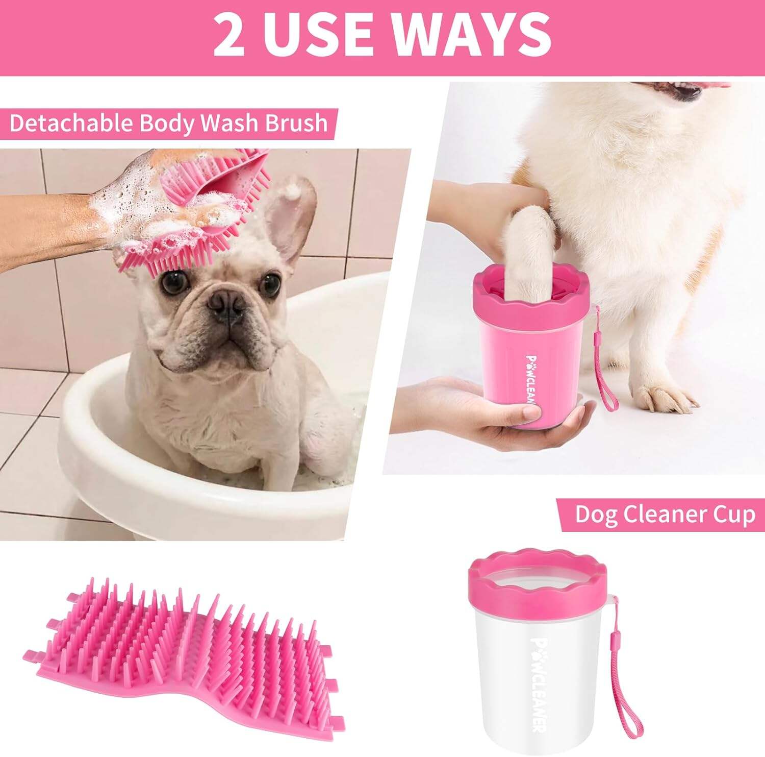Dog Paw Cleaner, Dog Paw Washer, Paw Muddy Paw Cleaner, Pet Foot Cleaner for Small Medium Large Breed Dogs/Cats (with 3 absorbent towel)