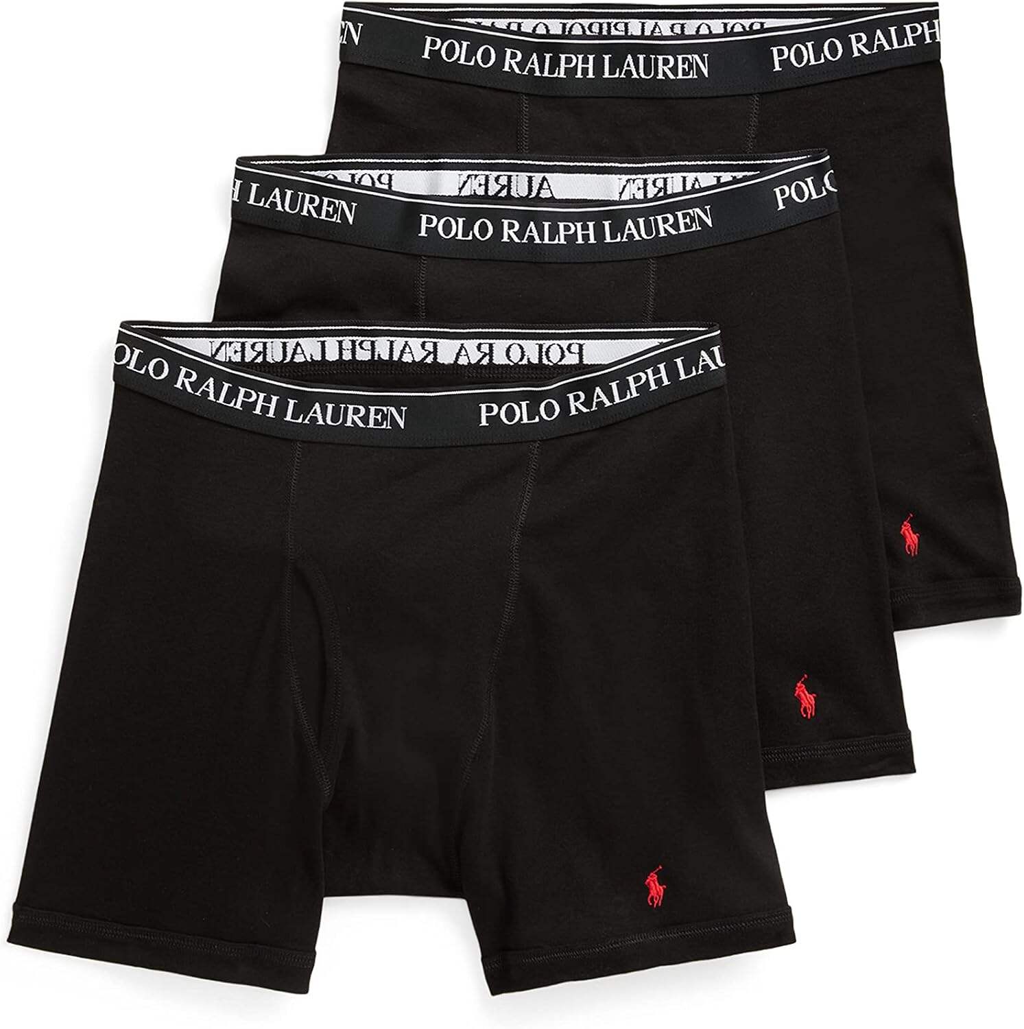 Polo Ralph Lauren Men's Classic Fit Cotton Boxer Briefs, Trunks & Long Leg Available (3 Pack)