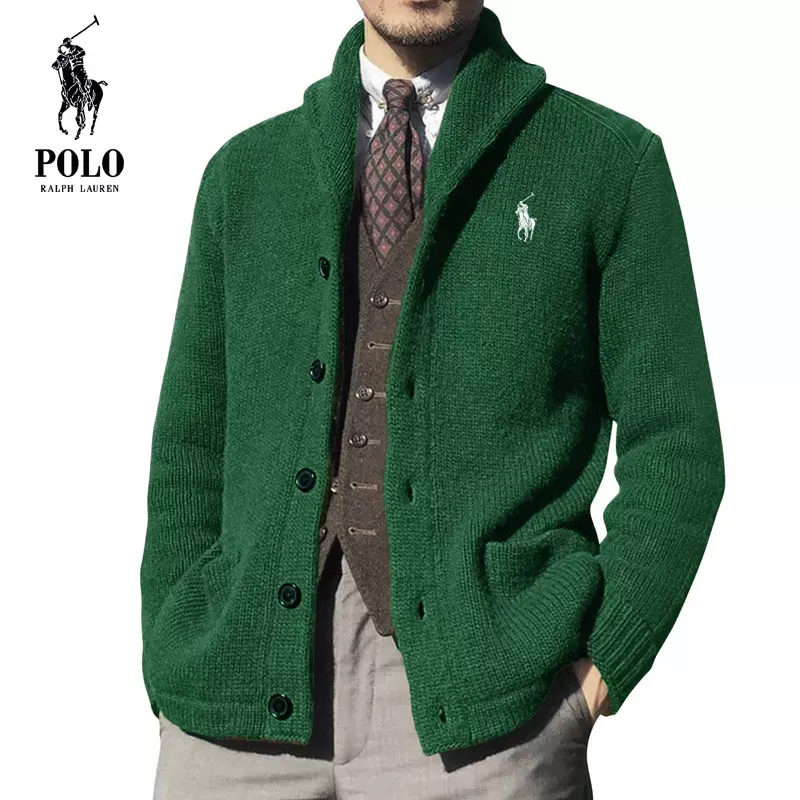 Ralph Lauren Men's 2023 new autumn and winter solid color long-sleeved knitted sweater