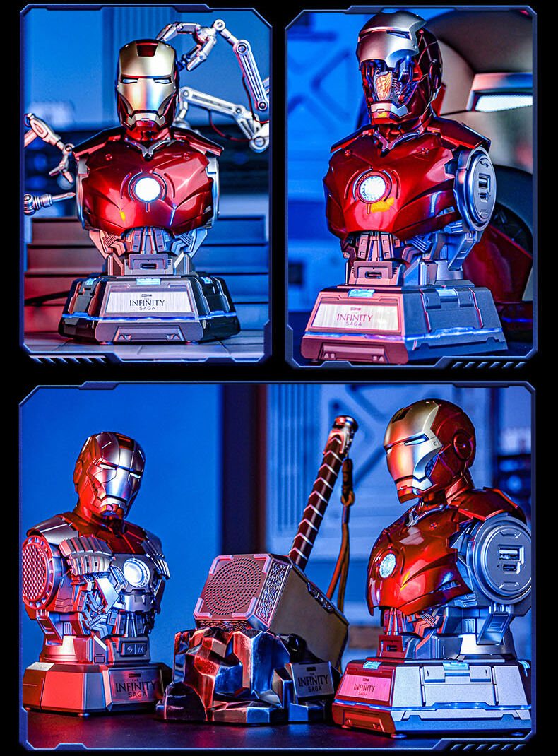 Iron Man Charging Center Bust Mecha Charger Hand-made Model Desktop Ornament Gift