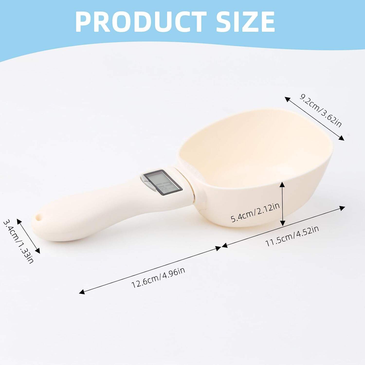 Digital Measuring Spoon, Digital Food Spoon Scale, Weighing Spoon Scale 800g / 0.1g High Accuracy with LCD Screen, Display Electronic Measuring Spoon for Kitchen Utensils and Daily Meals Pet Feeding