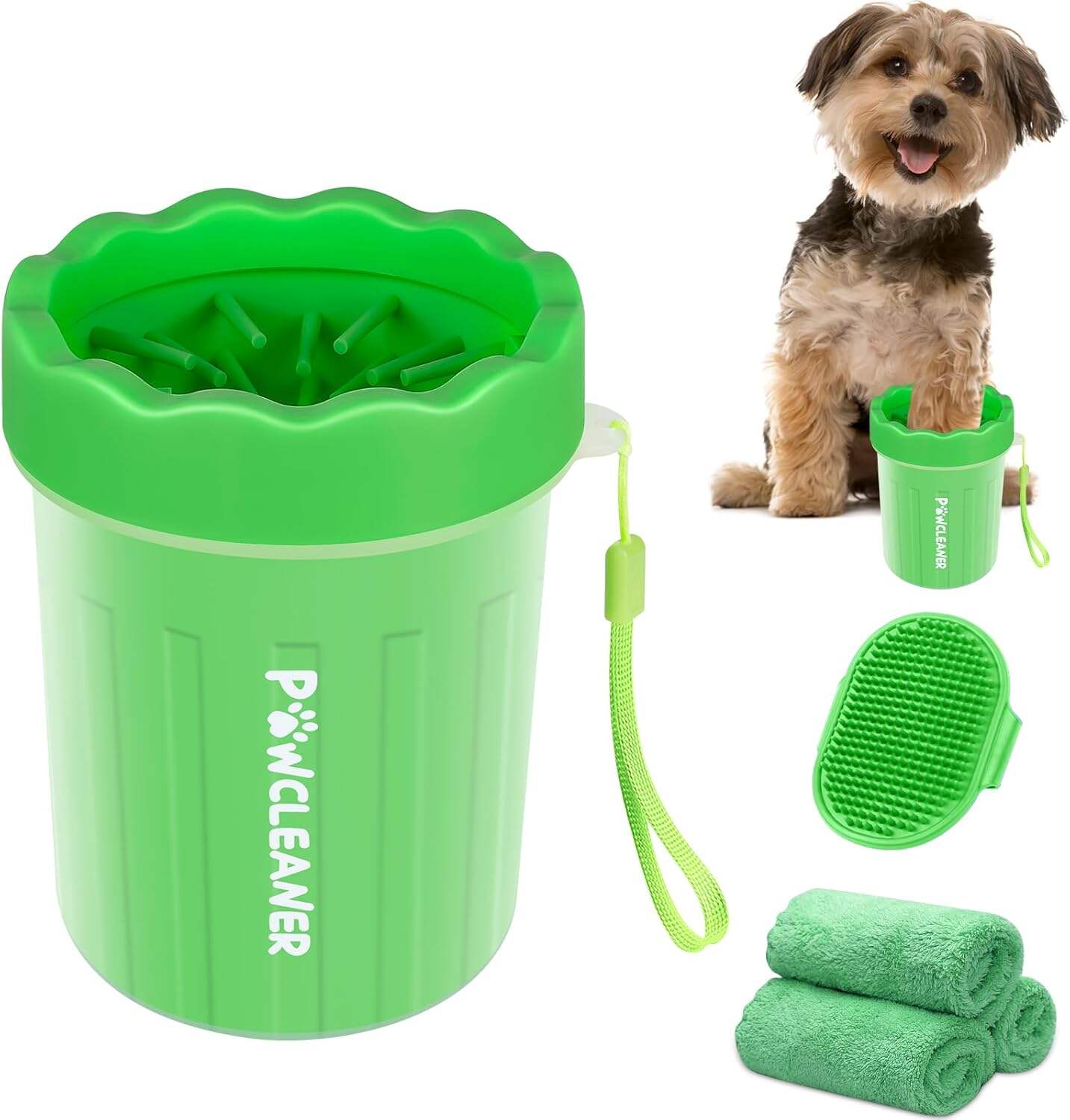 Dog Paw Cleaner, Dog Paw Washer, Paw Muddy Paw Cleaner, Pet Foot Cleaner for Small Medium Large Breed Dogs/Cats (with 3 absorbent towel)