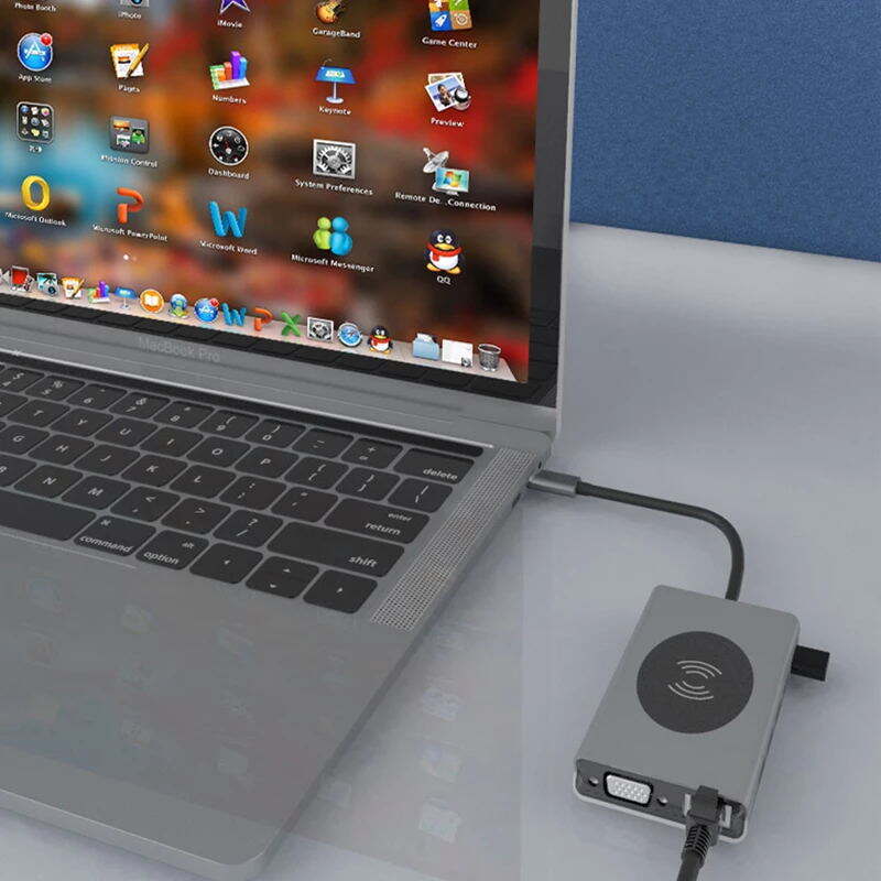 15in1 USB C HUB Type C to USB 3.0 HUB RJ45 VGA HDMI-compatible for MacBook Pro 100W PD Dock Type C HUB wireless Charge