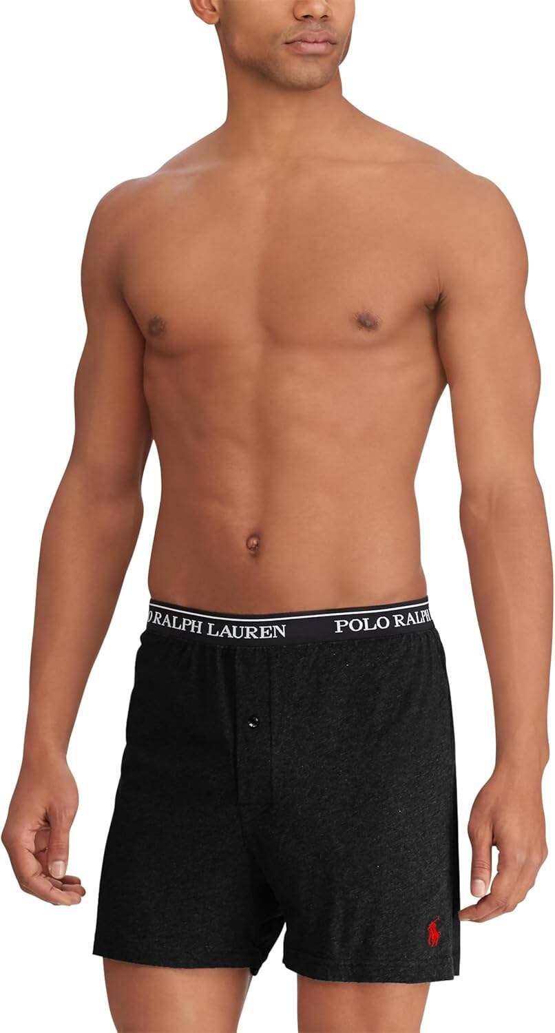 Polo Ralph Lauren Men's Classic Fit with Wicking Knit Boxers 3 Pack