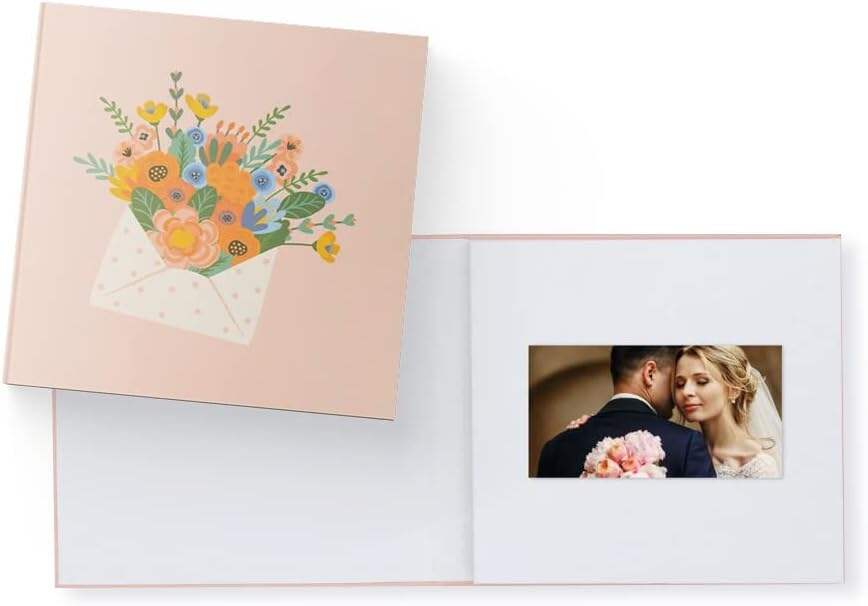 Heirloom Wedding Video Book - Create Your Own Digital Greeting Card Gift with Your Memories - Anniversary, Christmas, Wedding - Plays 10 Minutes of Video and Photos