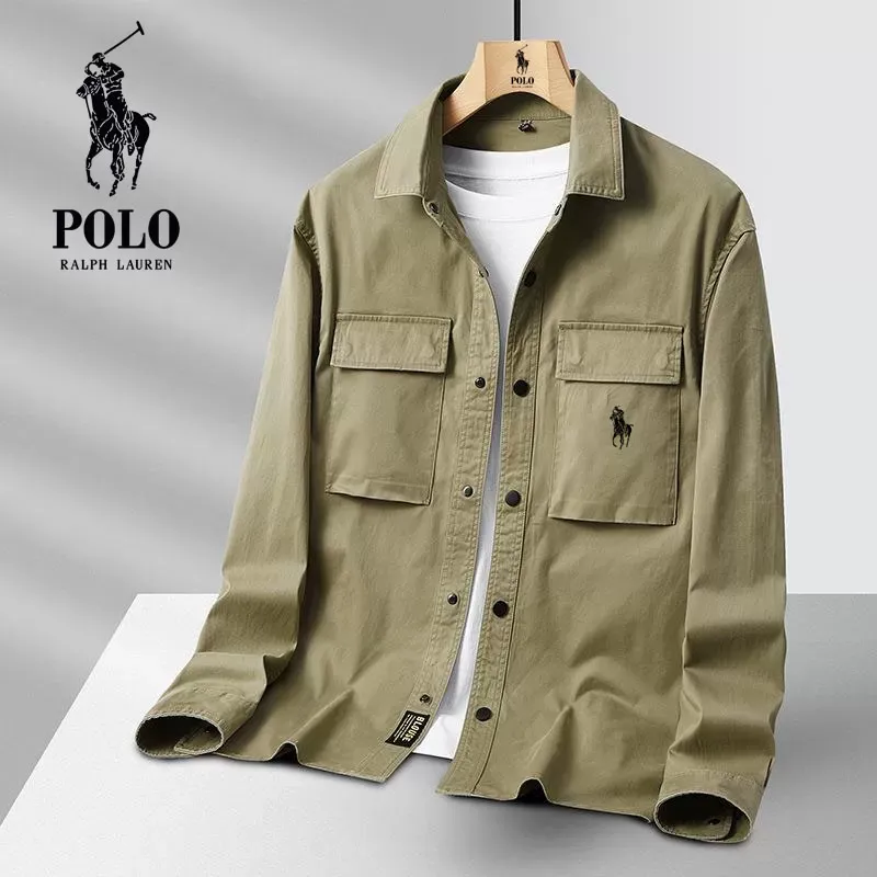 RALPH LAUREN Men's Workwear Trendy Cotton Casual Shirt Jacket