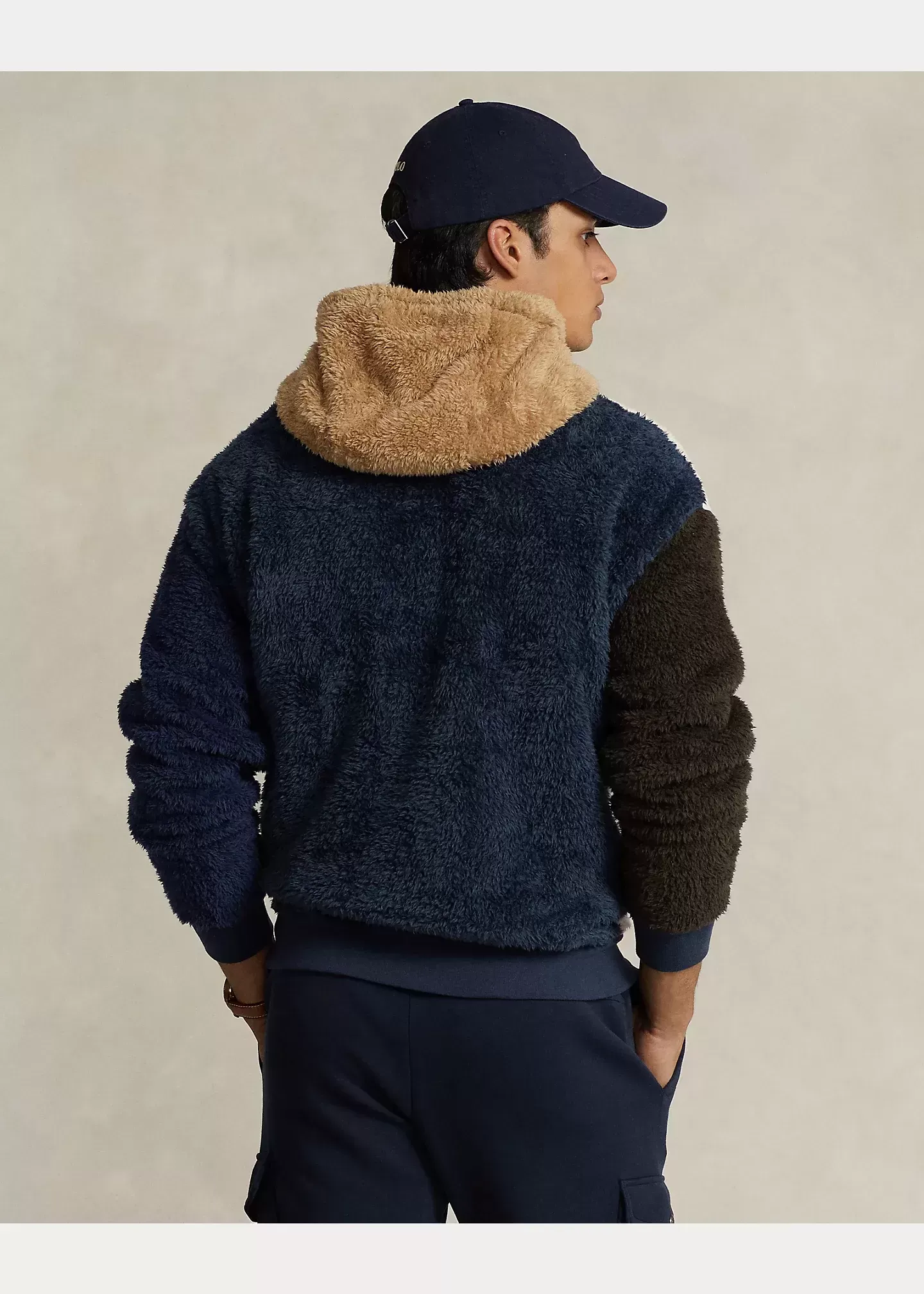 Polo Ralph Lauren Logo Color-Blocked Pile Fleece Hoodie