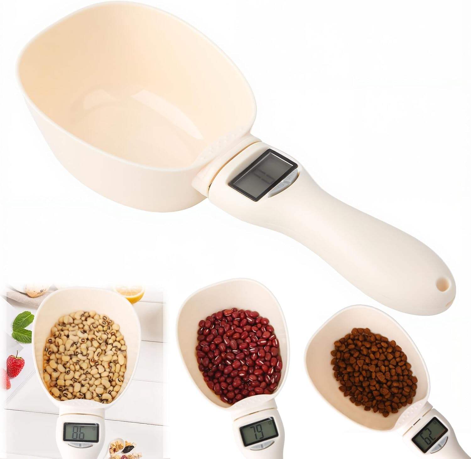 Digital Measuring Spoon, Digital Food Spoon Scale, Weighing Spoon Scale 800g / 0.1g High Accuracy with LCD Screen, Display Electronic Measuring Spoon for Kitchen Utensils and Daily Meals Pet Feeding