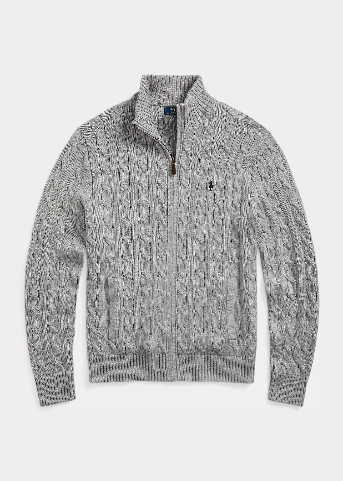 Polo Ralph Lauren Cable-Knit Cotton Full-Zip Sweater