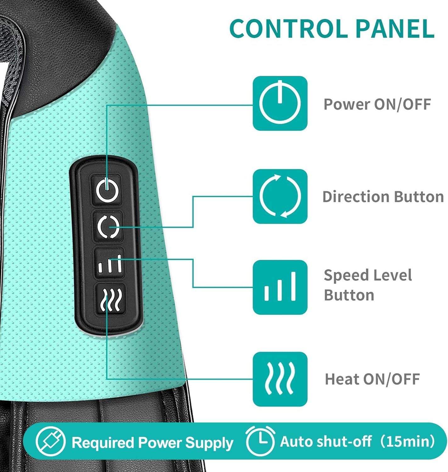 Shiatsu Neck and Back Massager with Soothing Heat, Electric Deep Tissue 3D Kneading Massage for Shoulder, Leg, Body Muscle Pain Relief, Home, Office, and Car