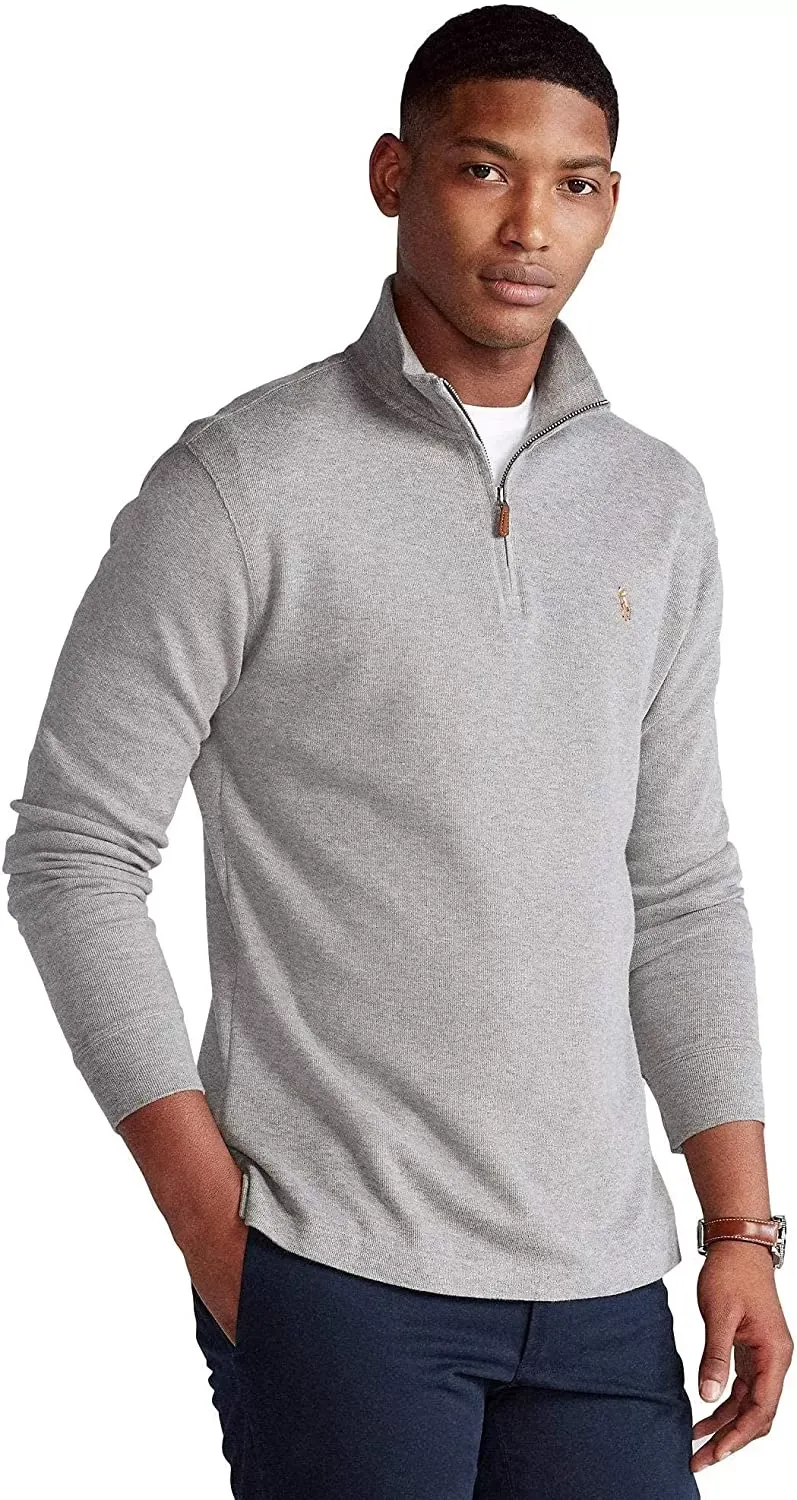 POLO RALPH LAUREN Men's Classic Estate-Rib Quarter-Zip Pullover Sweater