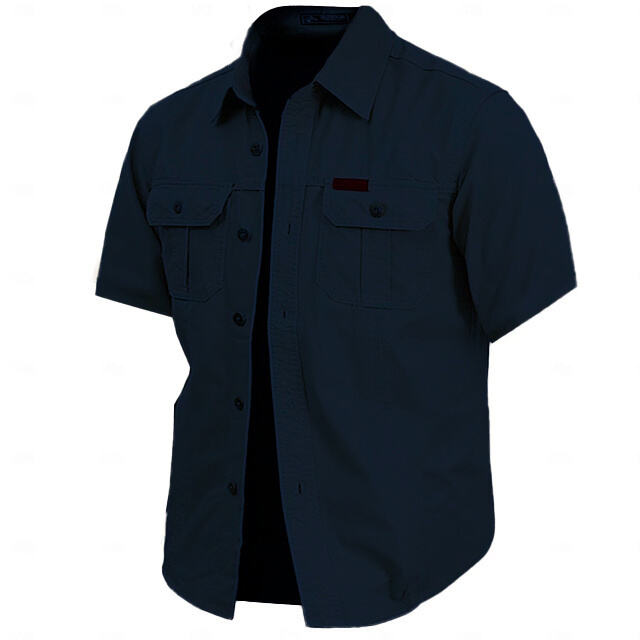 Cow Print Casual Men's work shirt short sleeve