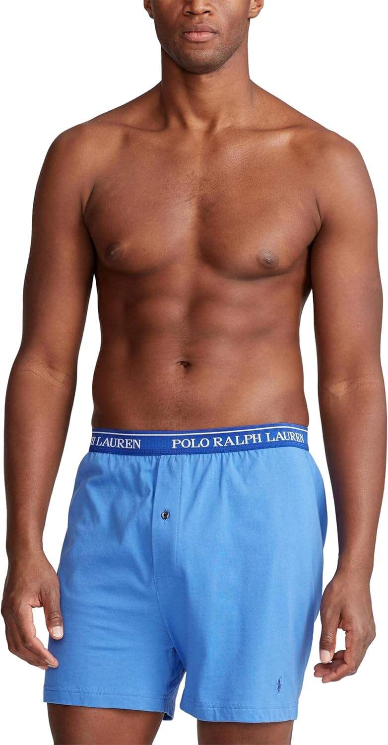 Polo Ralph Lauren Men's Classic Fit with Wicking Knit Boxers 3 Pack