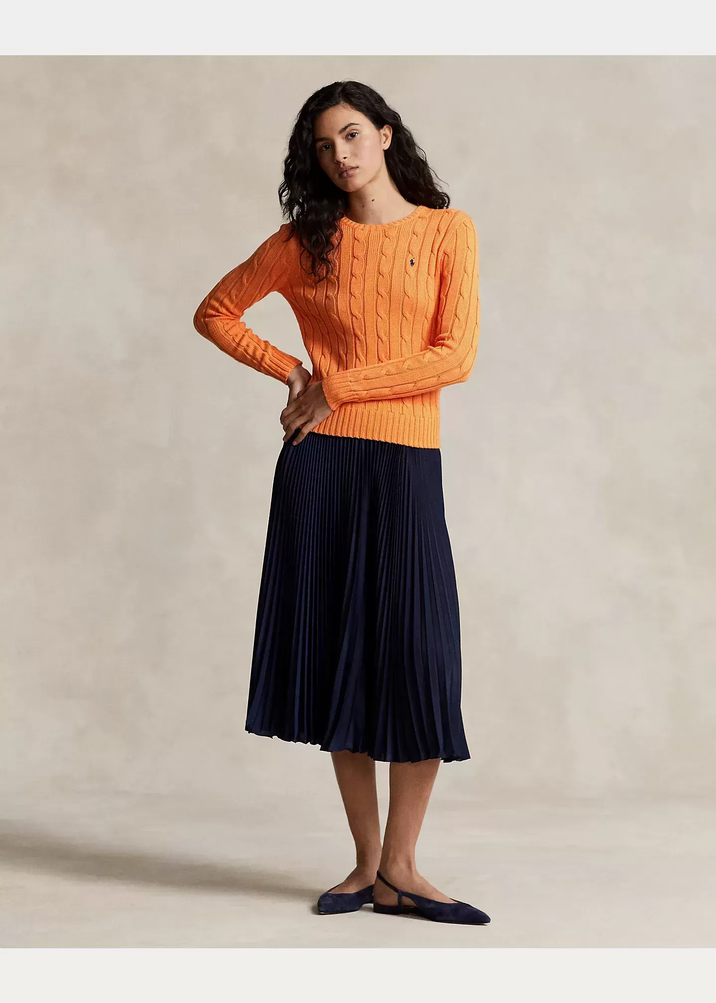 Polo Ralph Lauren Cable-Knit Cotton Crewneck Sweater