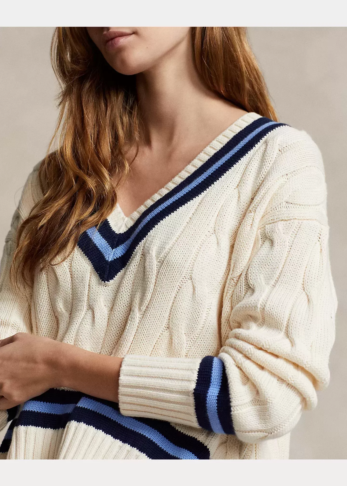 Polo Ralph Lauren Cable-Knit Cotton Cricket Sweater