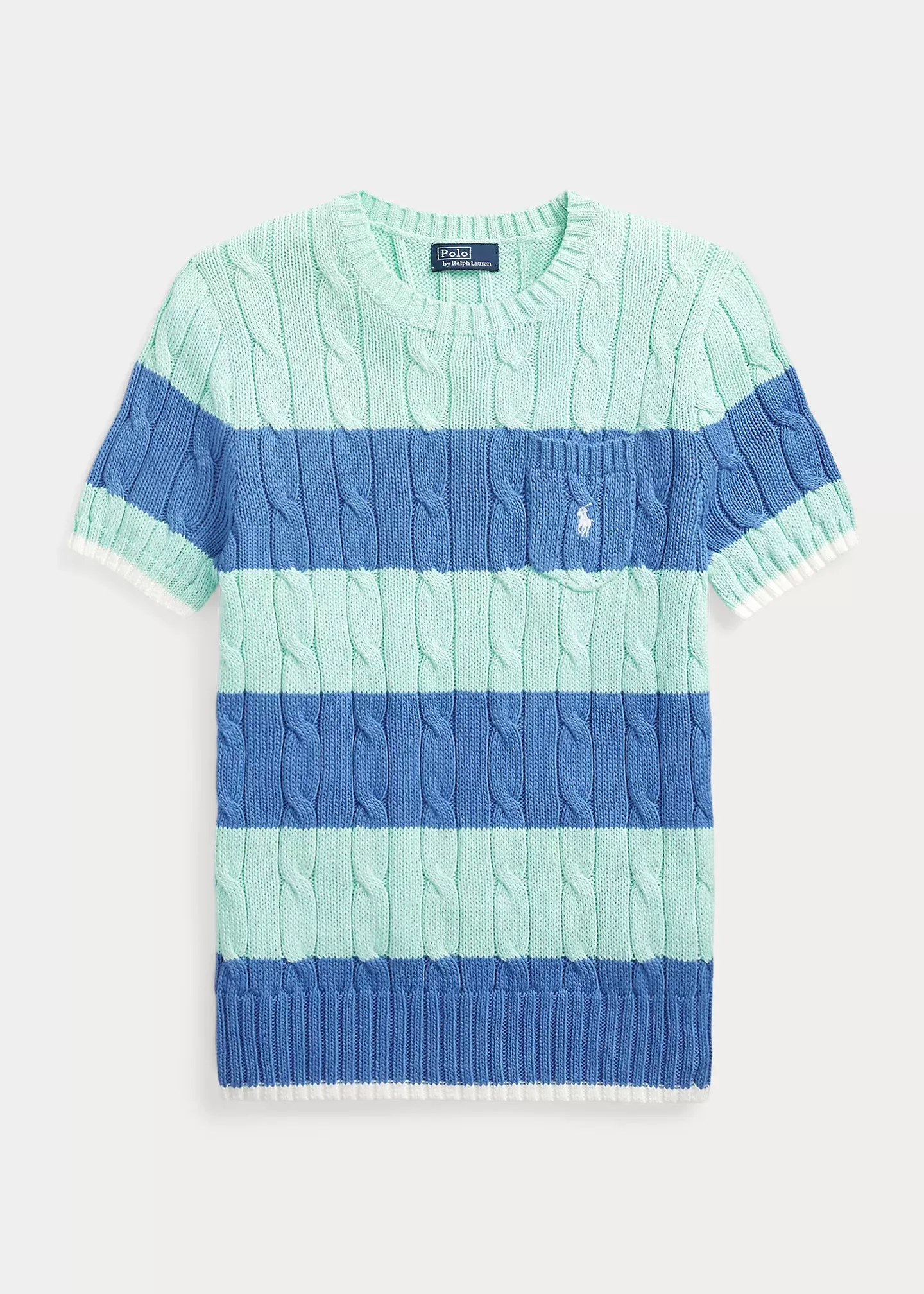Polo Ralph Lauren Striped Cable-Knit Cotton Jumper