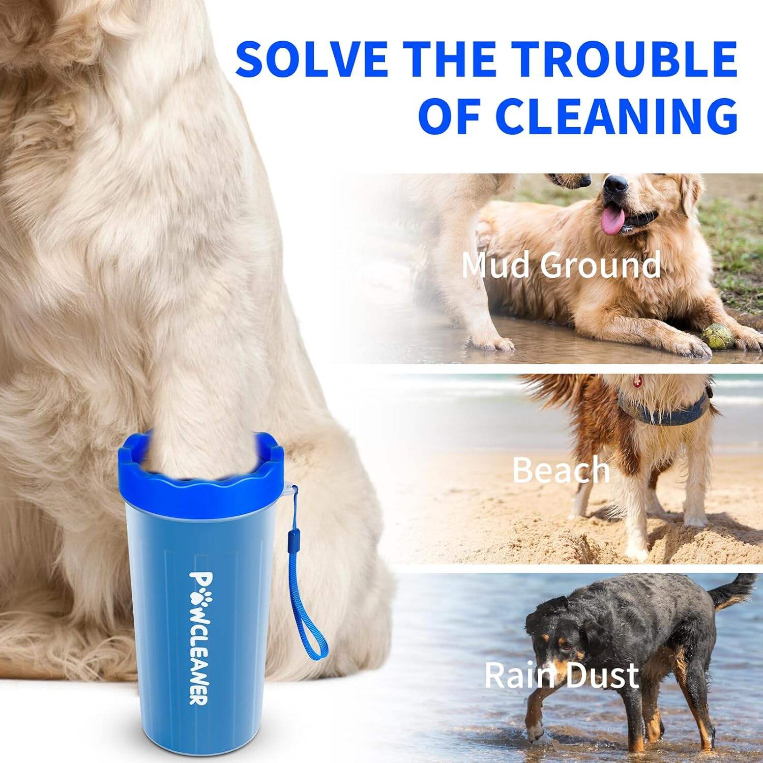 Dog Paw Cleaner, Dog Paw Washer, Paw Muddy Paw Cleaner, Pet Foot Cleaner for Small Medium Large Breed Dogs/Cats (with 3 absorbent towel)