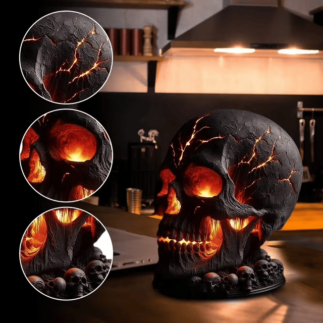 🎃Halloween Pre-sale 49% Off ☠️Gothic Lava Stone Skull Lamp