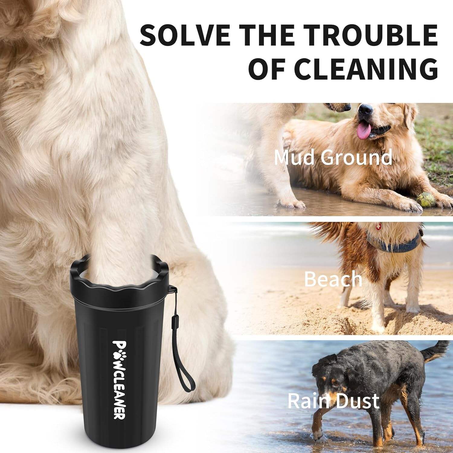 Dog Paw Cleaner, Dog Paw Washer, Paw Muddy Paw Cleaner, Pet Foot Cleaner for Small Medium Large Breed Dogs/Cats (with 3 absorbent towel)