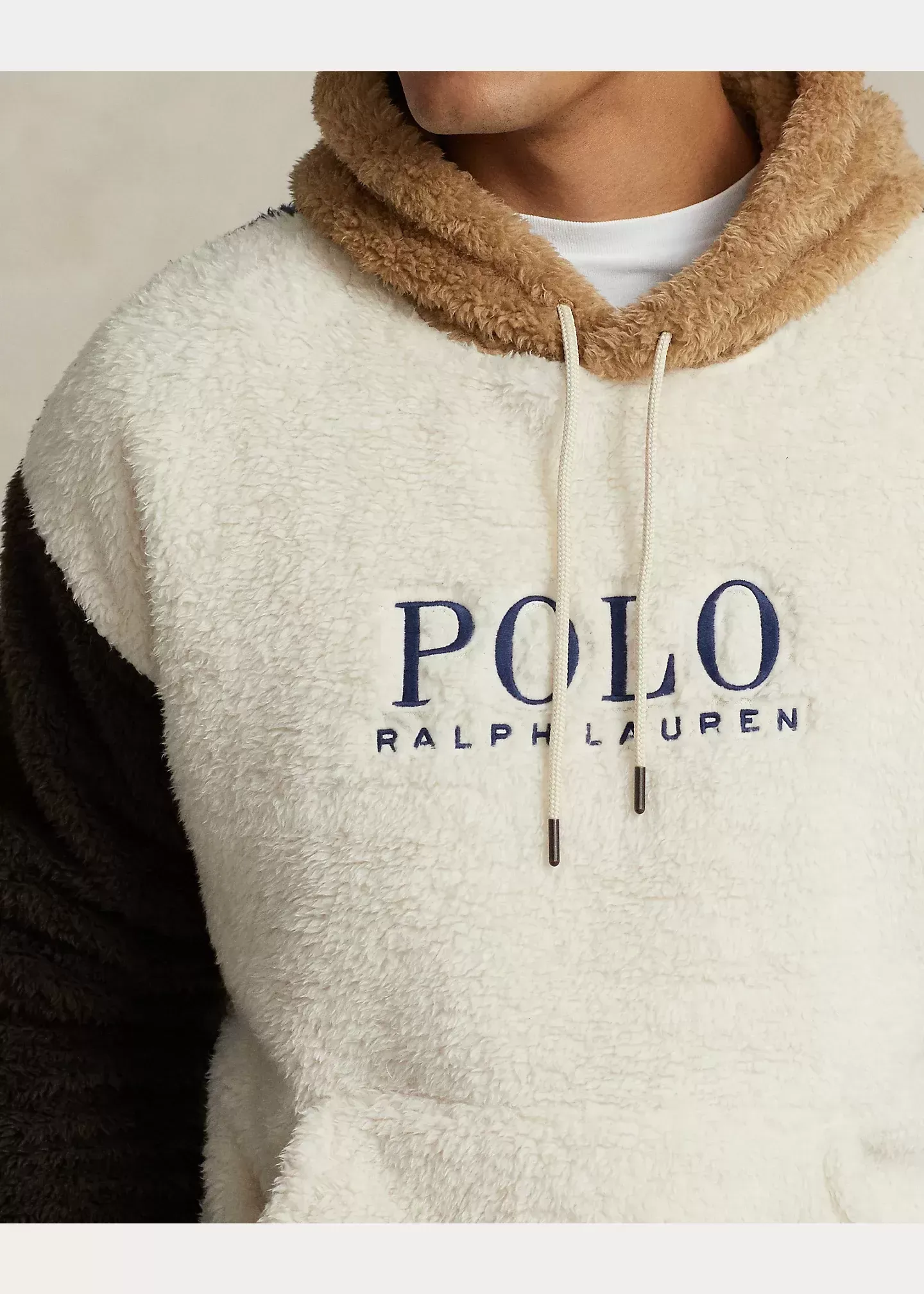 Polo Ralph Lauren Logo Color-Blocked Pile Fleece Hoodie