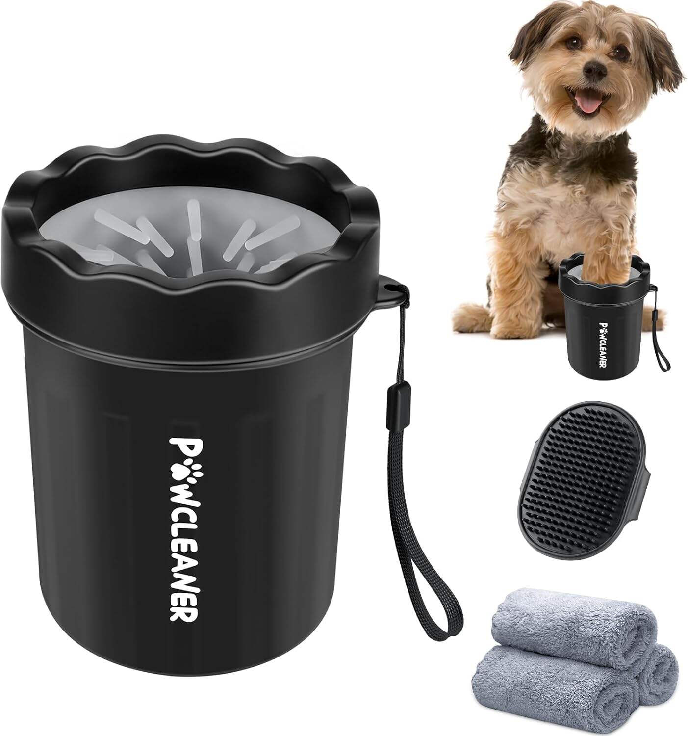 Dog Paw Cleaner, Dog Paw Washer, Paw Muddy Paw Cleaner, Pet Foot Cleaner for Small Medium Large Breed Dogs/Cats (with 3 absorbent towel)