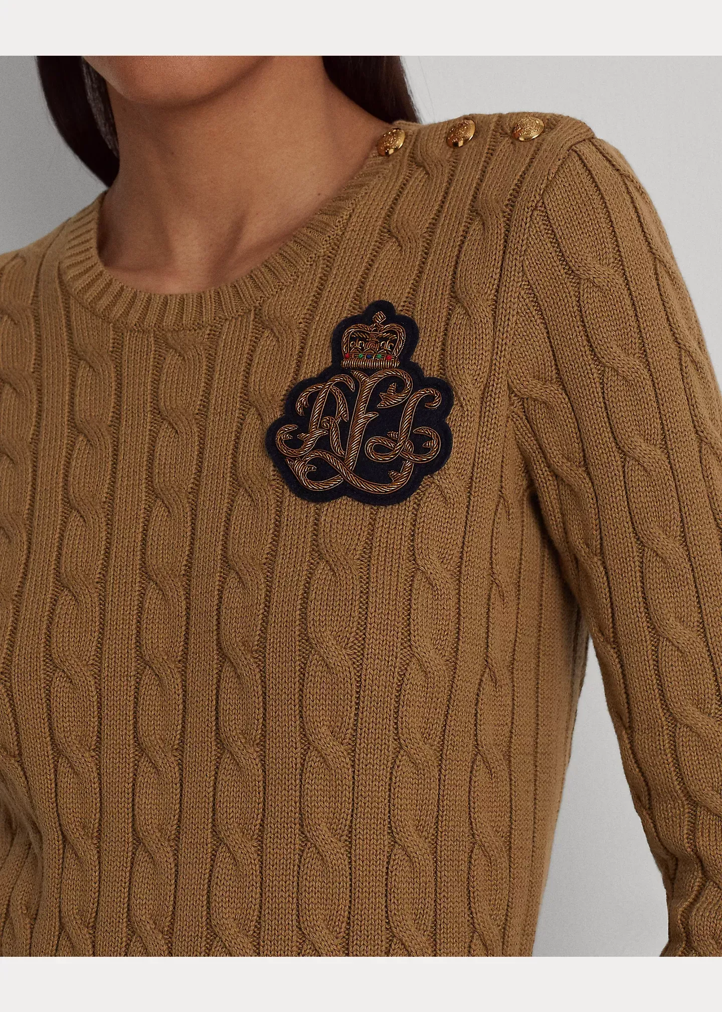 Lauren Bullion Cable-Knit Cotton Jumper