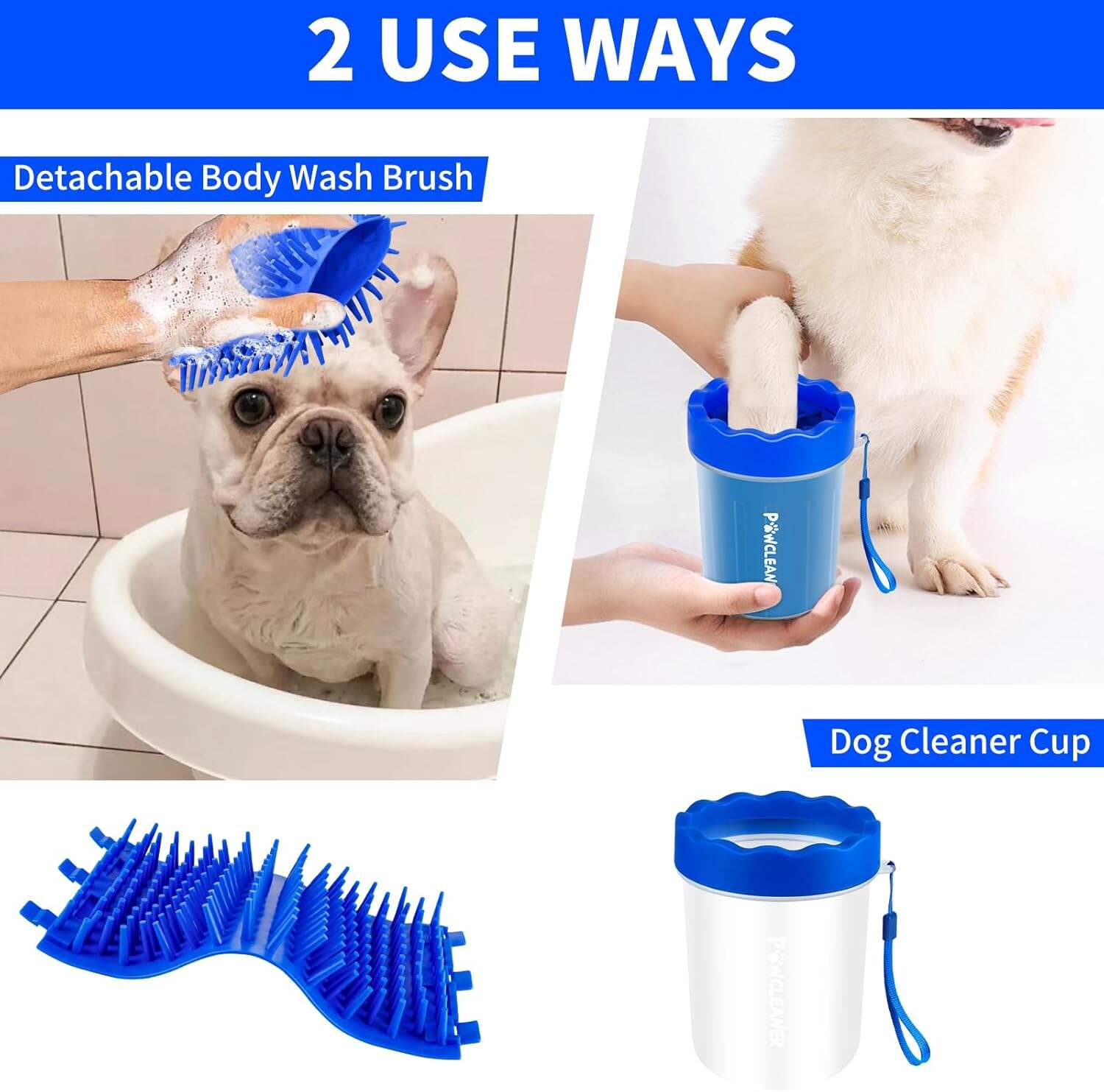 Dog Paw Cleaner, Dog Paw Washer, Paw Muddy Paw Cleaner, Pet Foot Cleaner for Small Medium Large Breed Dogs/Cats (with 3 absorbent towel)
