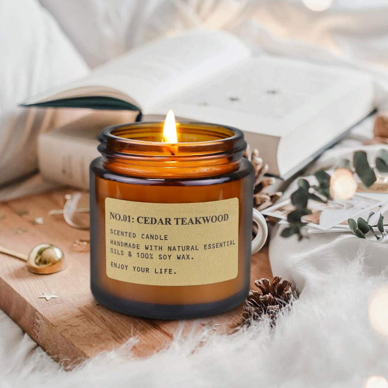 6 Pack Candles for Home Scented Aromatherapy Candle Gift Set for Women Soy Wax Long Lasting Amber Jar Candles Gift for Birthday Mother's Thanksgiving Day Present
