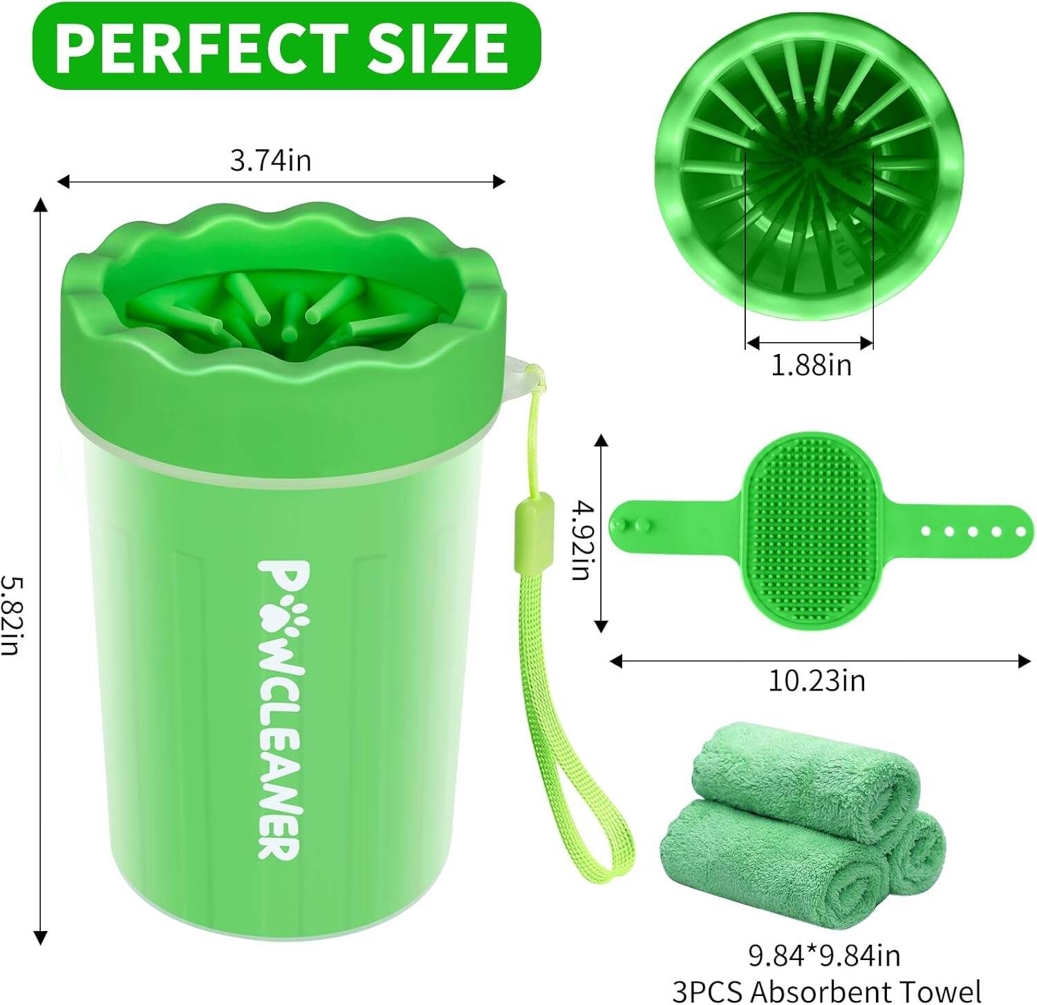 Dog Paw Cleaner, Dog Paw Washer, Paw Muddy Paw Cleaner, Pet Foot Cleaner for Small Medium Large Breed Dogs/Cats (with 3 absorbent towel)